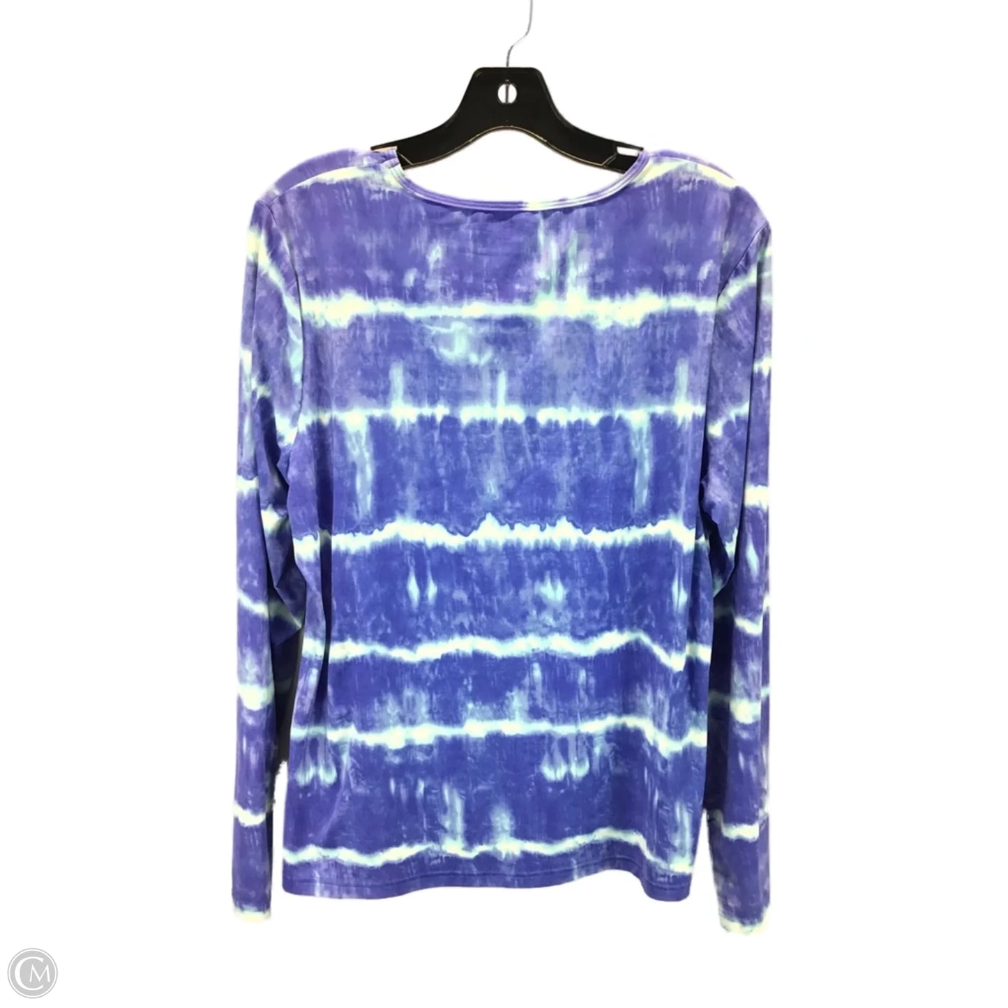 Athletic Top Long Sleeve Crewneck By Lands End In Blue & Purple, Size: L