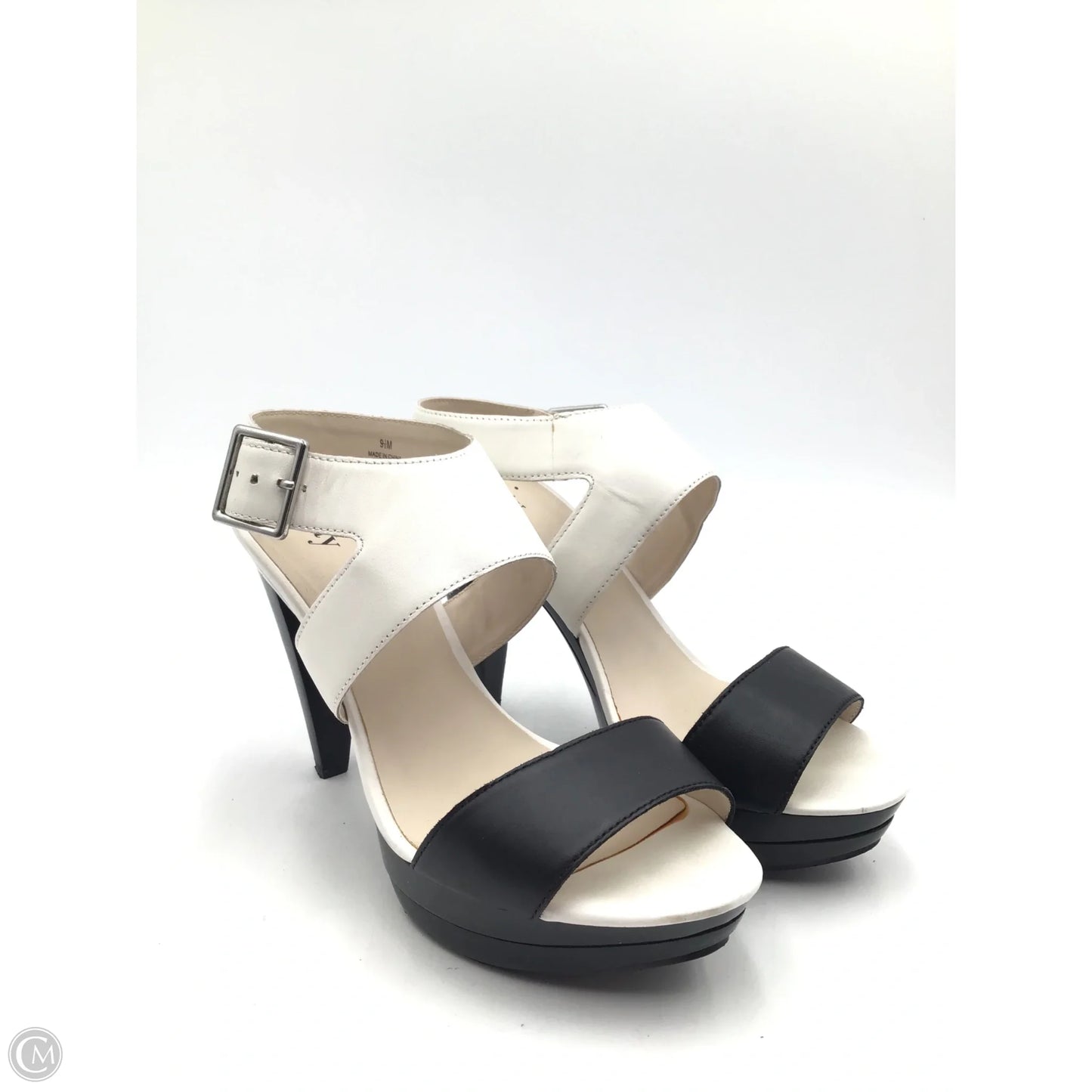 Shoes Heels Platform By Clothes Mentor In Black & White, Size: 9.5