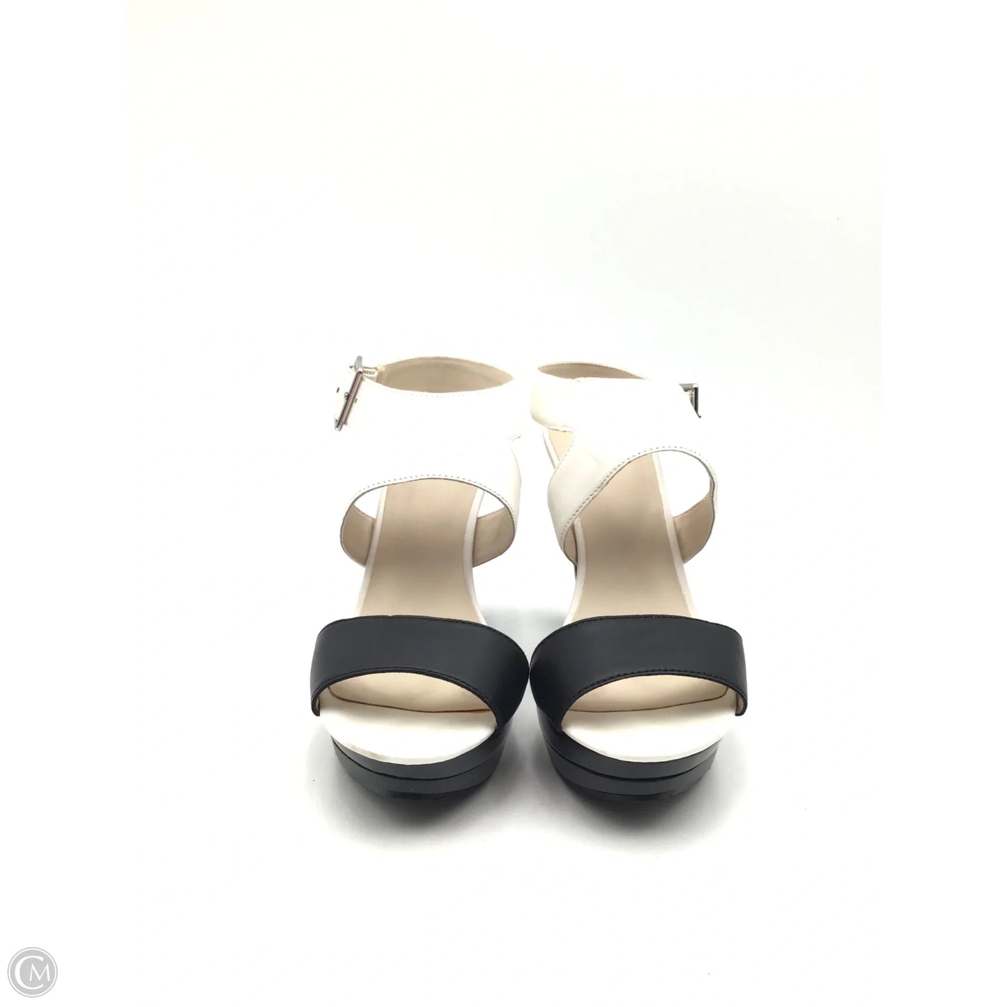 Shoes Heels Platform By Clothes Mentor In Black & White, Size: 9.5