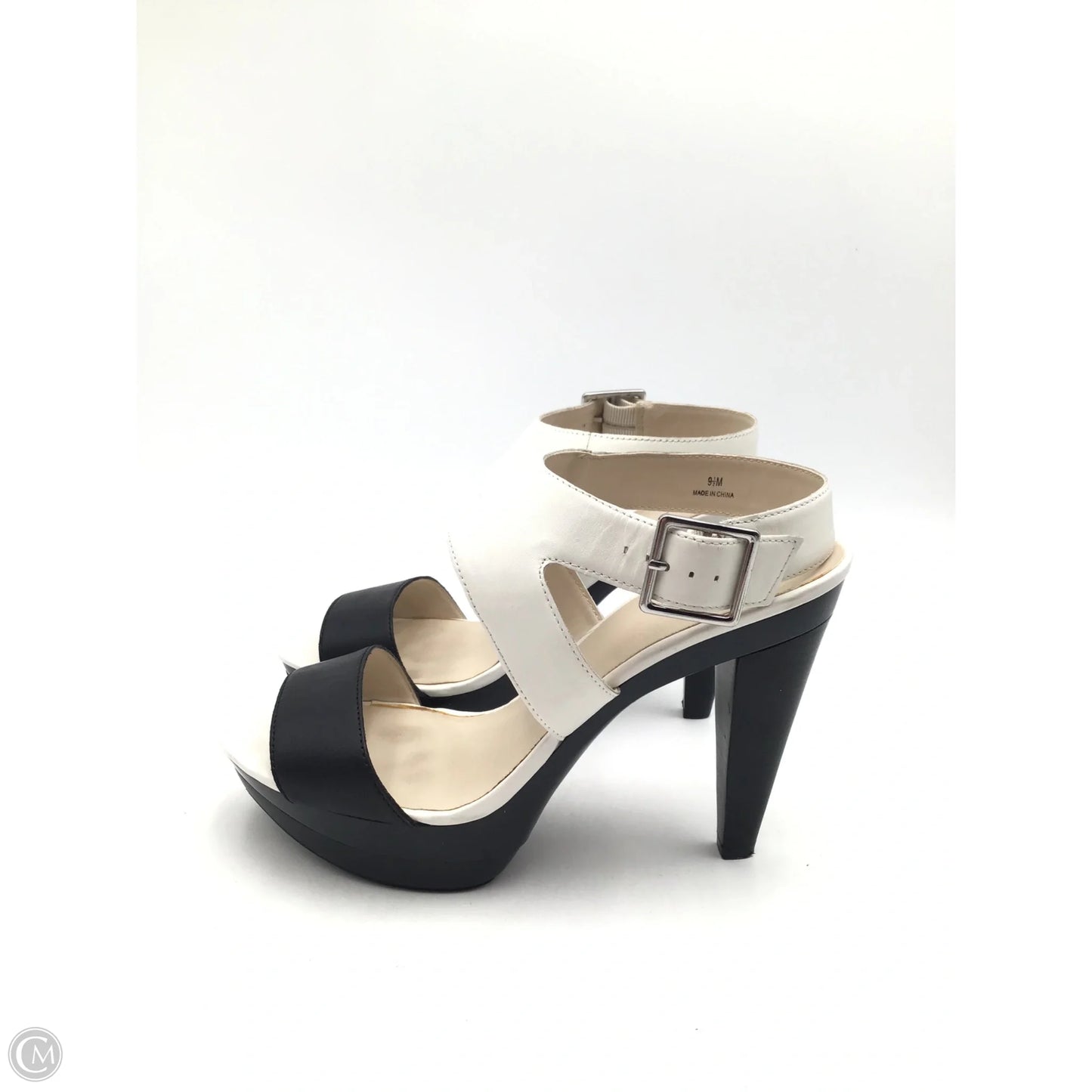 Shoes Heels Platform By Clothes Mentor In Black & White, Size: 9.5