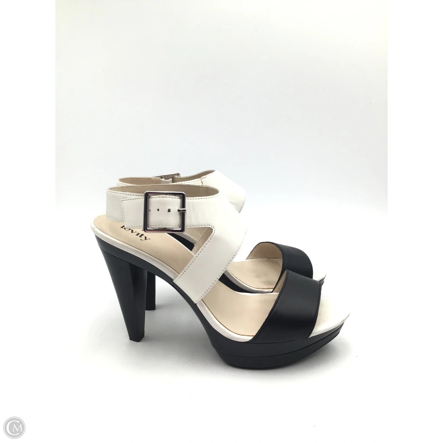 Shoes Heels Platform By Clothes Mentor In Black & White, Size: 9.5
