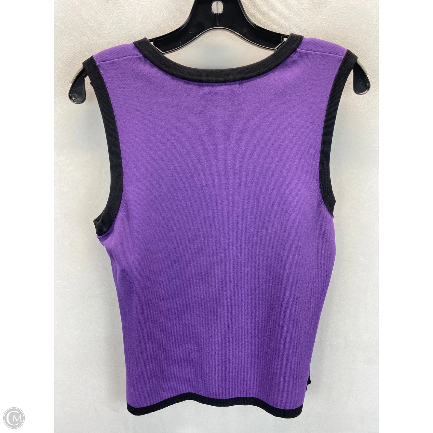 Top Short Sleeve By Dressbarn In Black & Purple, Size: L