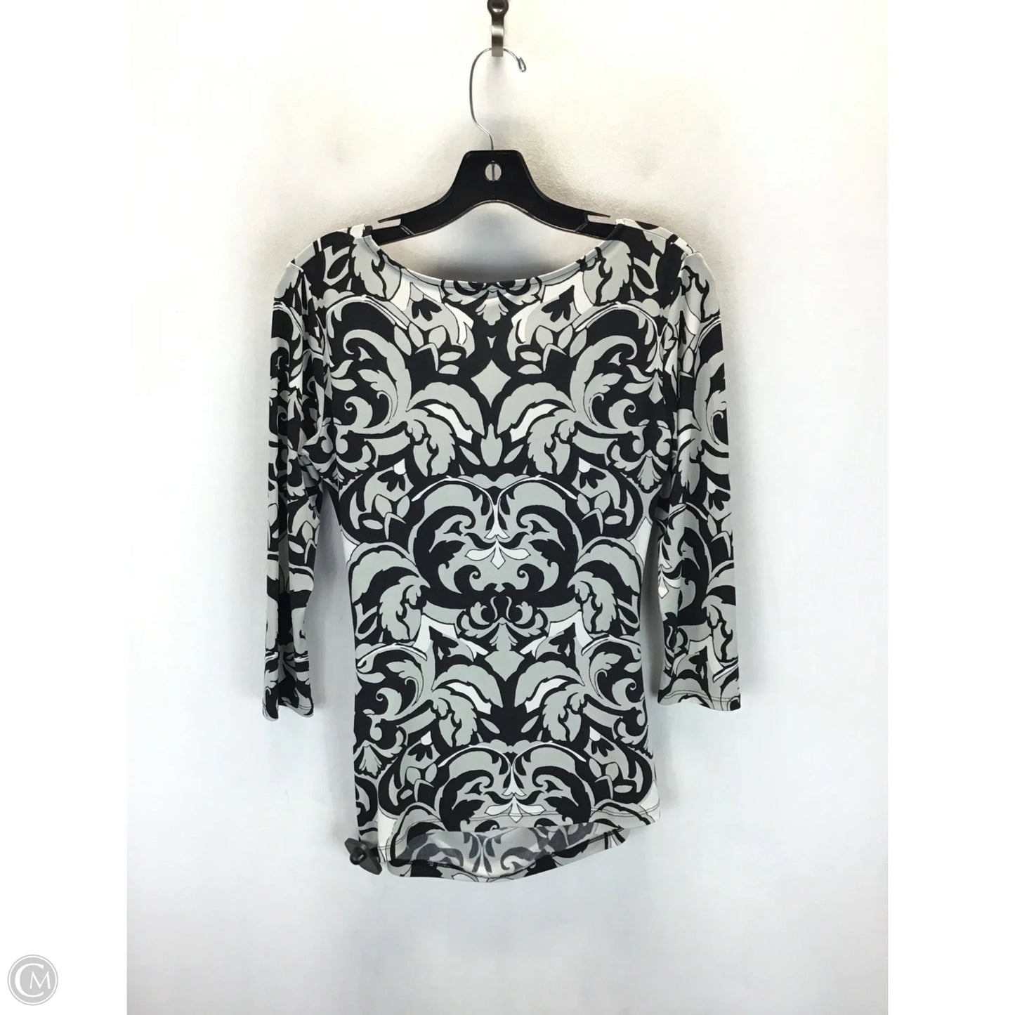 Top Long Sleeve By New York And Co In Black & Silver, Size: S