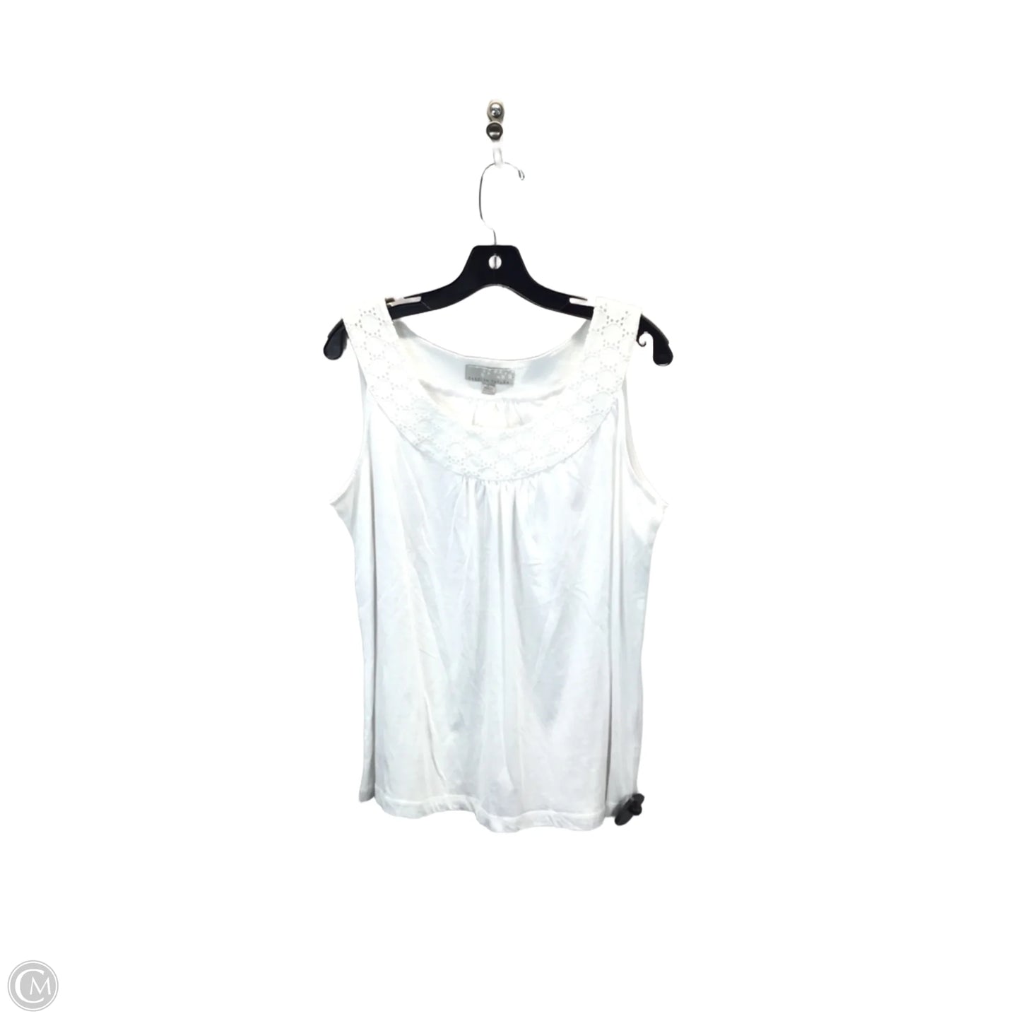 Top Sleeveless By Carolyn Taylor In White, Size: Xl
