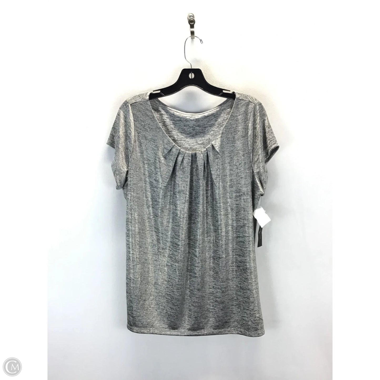 Top Short Sleeve By Worthington In Silver, Size: 1x