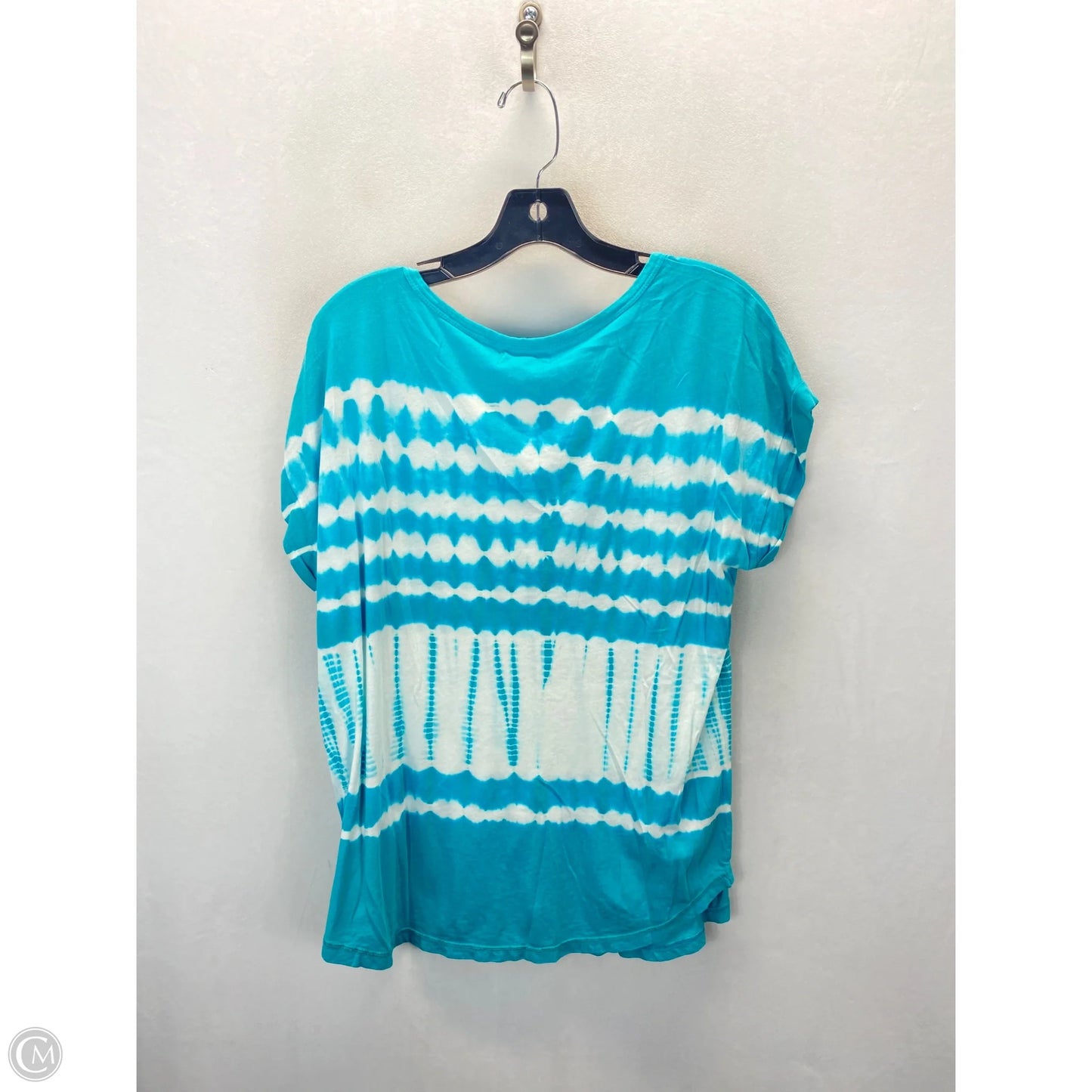 Top Short Sleeve By American Living In Blue & White, Size: M