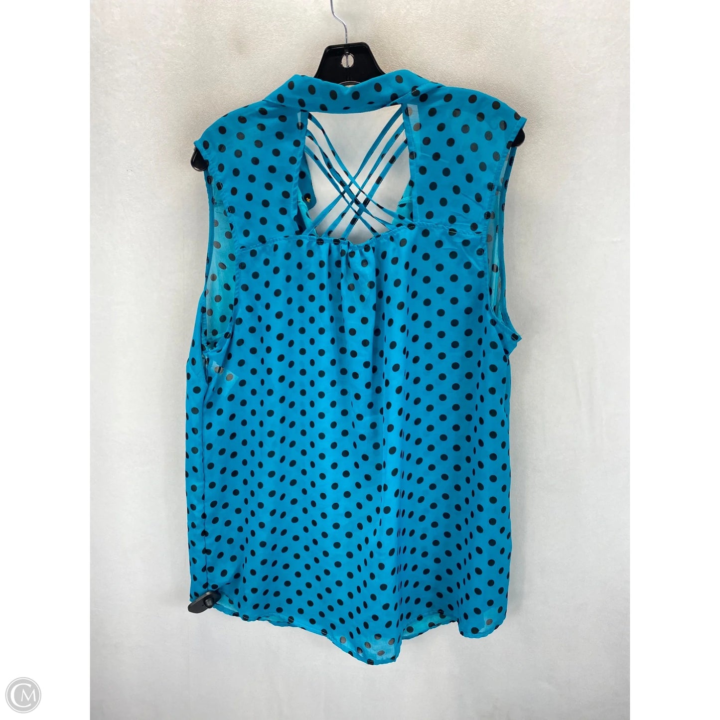 Top Sleeveless By Unique Spectrum In Polkadot Pattern, Size: 2x