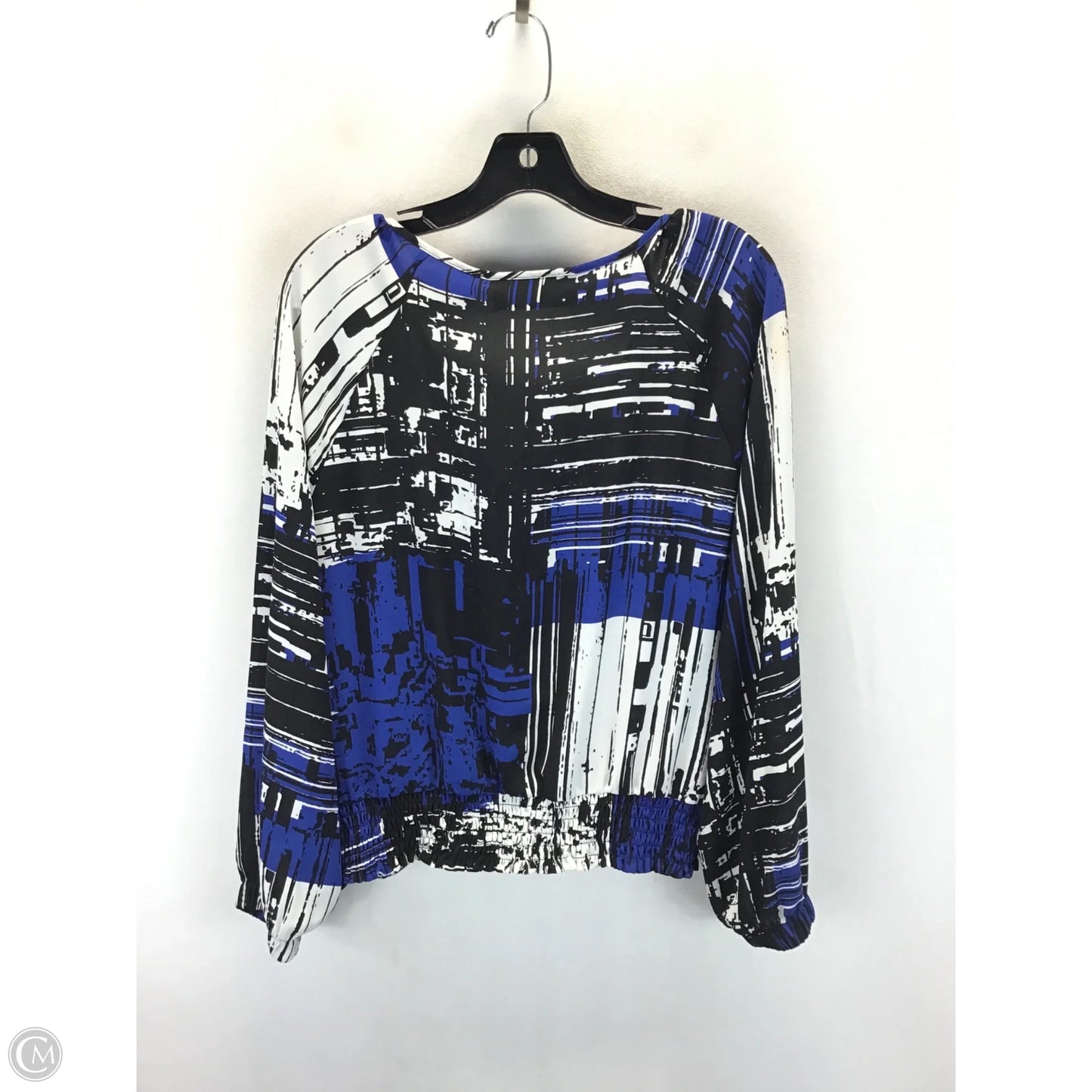 Top Long Sleeve By New York And Co In Black & Blue, Size: L