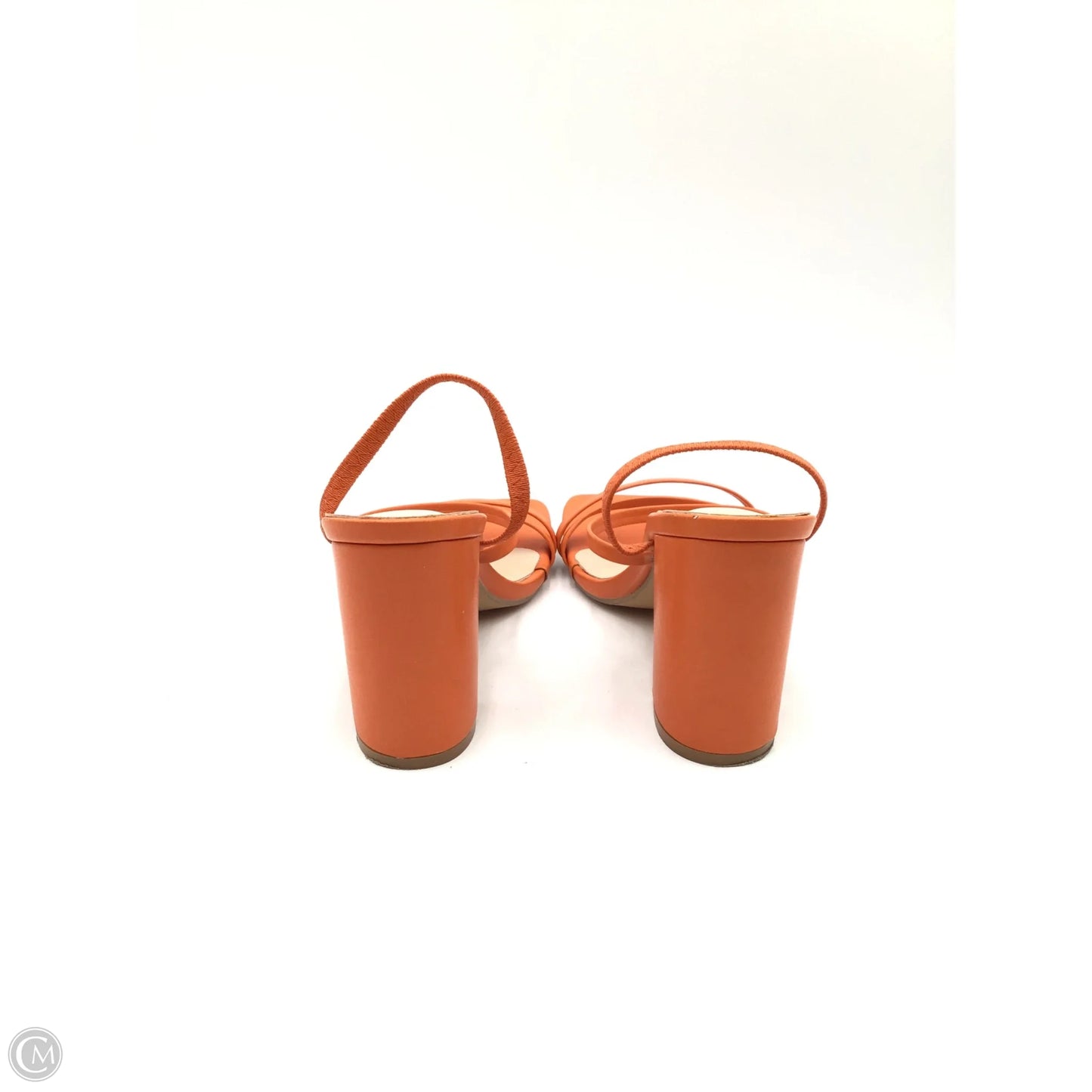 Sandals Heels Block By Clothes Mentor In Orange, Size: 7.5