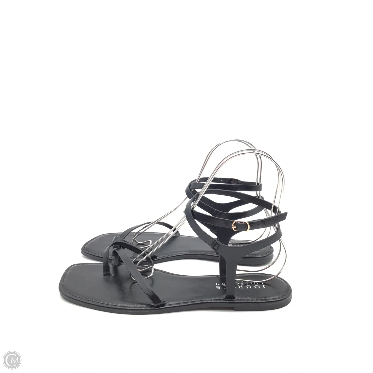 Sandals Flats By Journee In Black, Size: 11