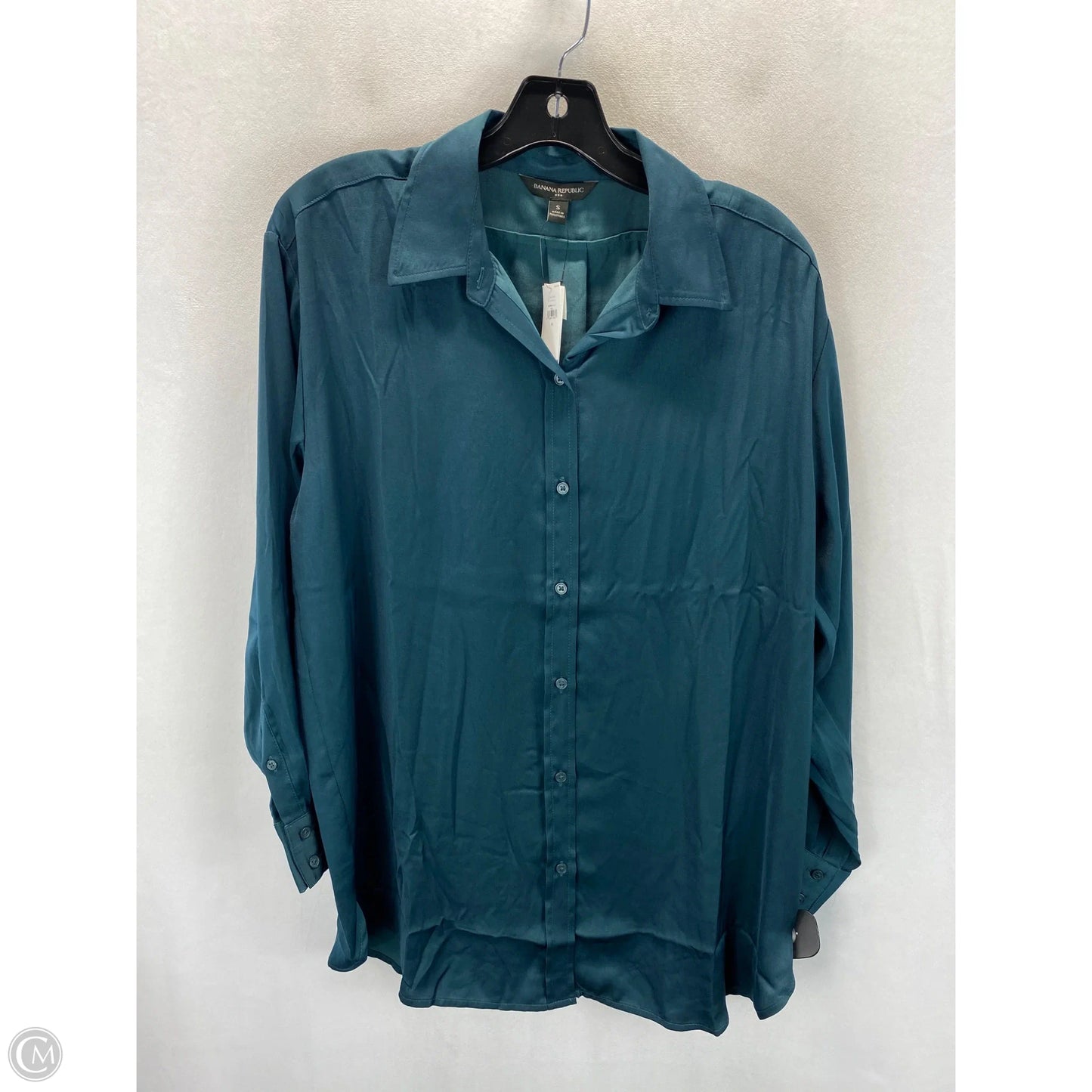 Top Long Sleeve By Banana Republic In Green, Size: S