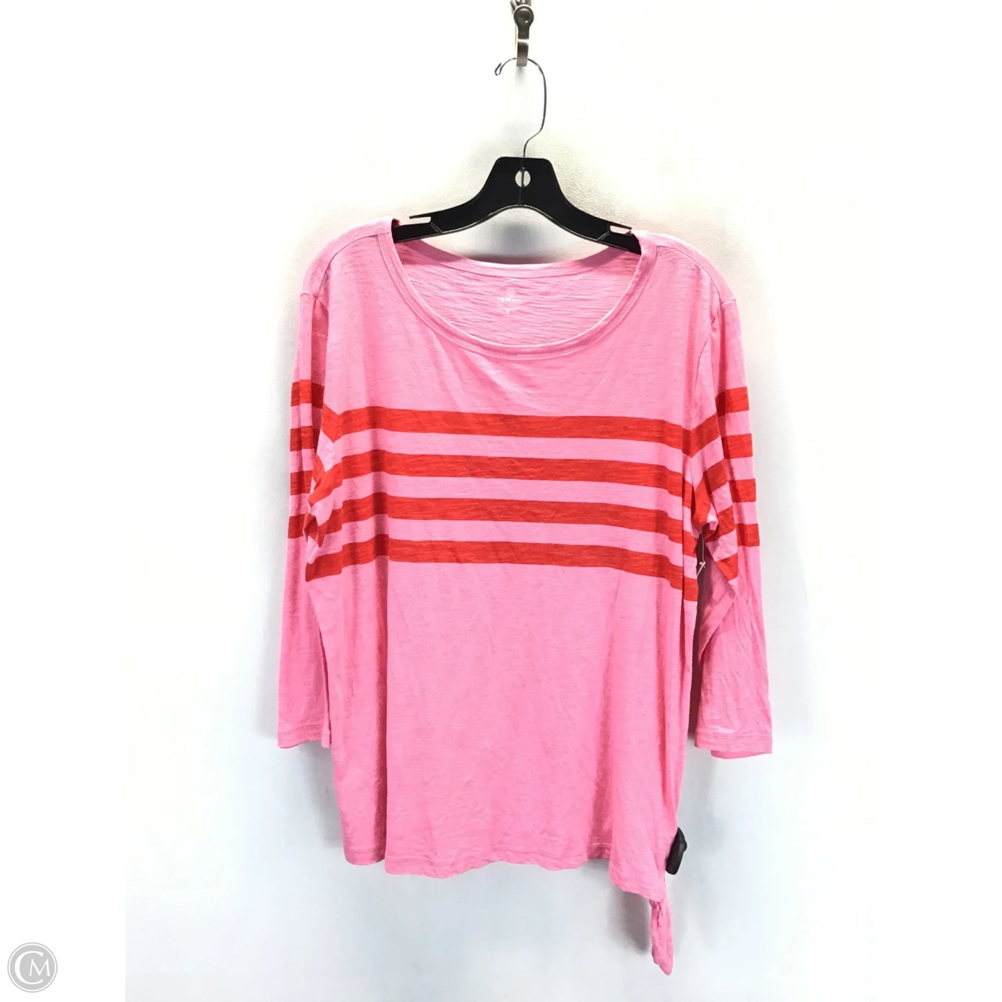 Top 3/4 Sleeve By Talbots In Pink & Red, Size: Xl
