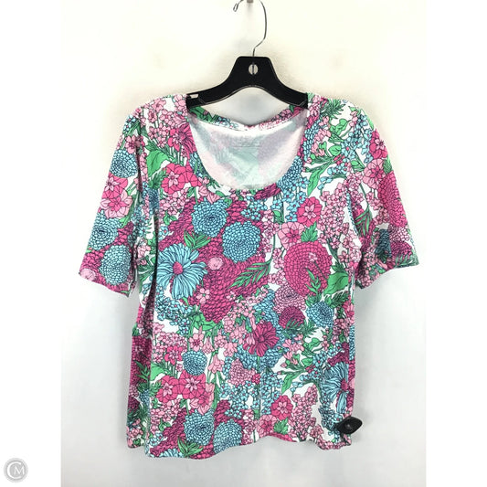 Top Short Sleeve By Talbots In Floral Print, Size: L