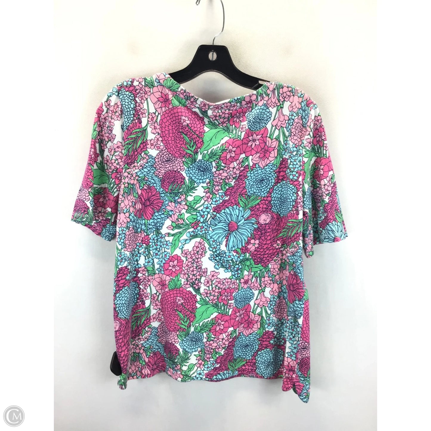 Top Short Sleeve By Talbots In Floral Print, Size: L