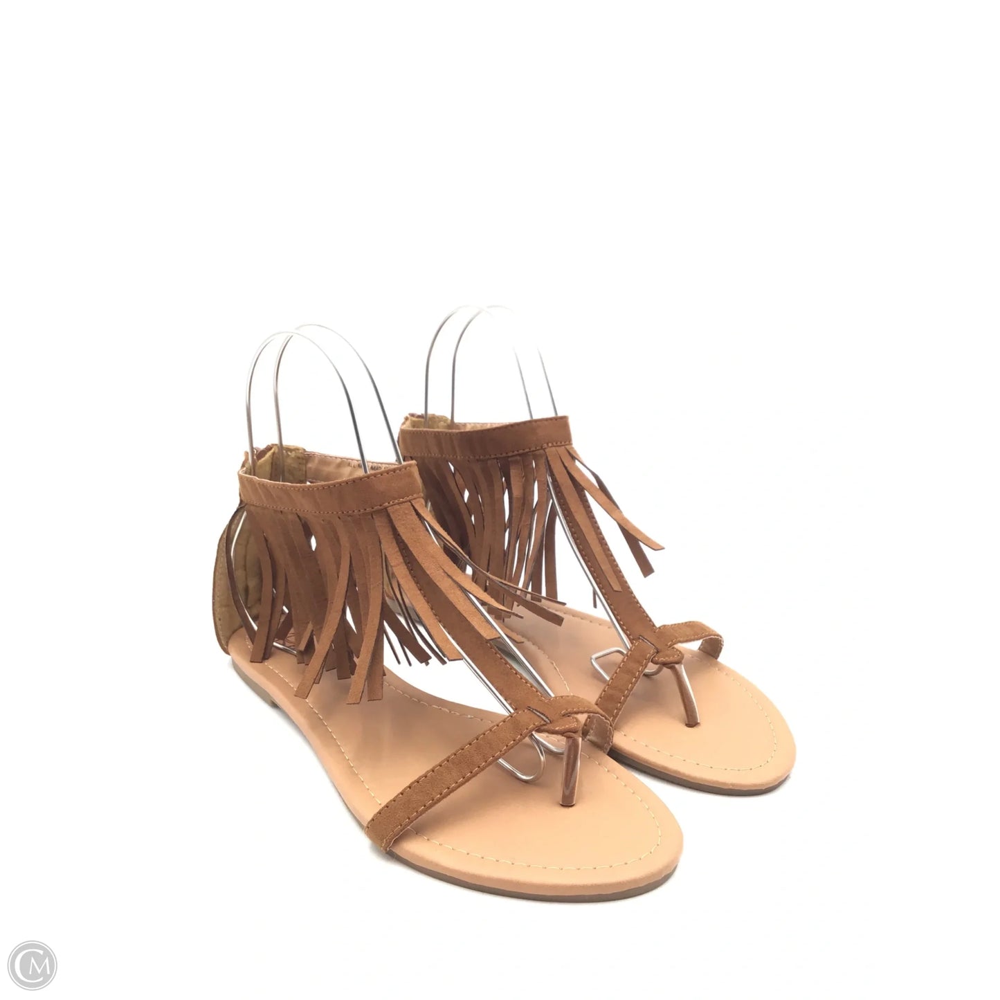 Sandals Flats By Clothes Mentor In Brown, Size: 8.5