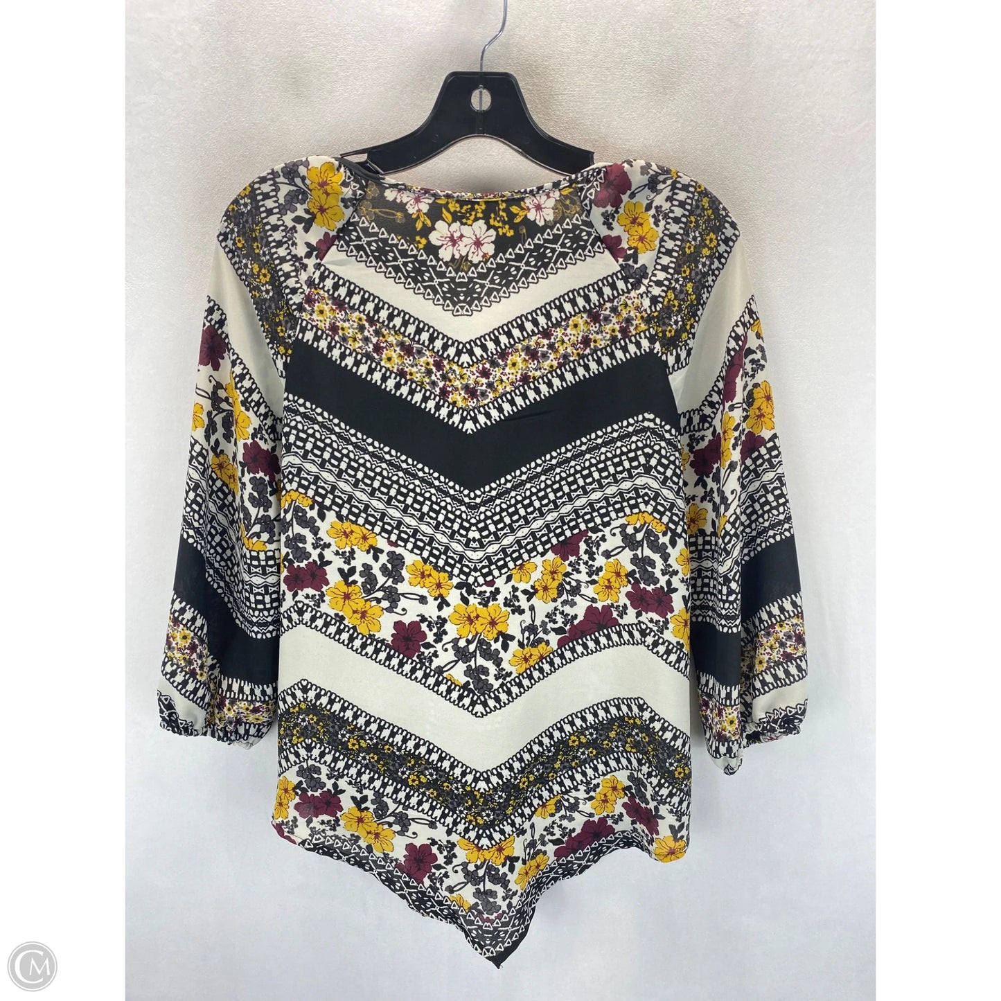 Top Long Sleeve By Heart And Soul In Black & White, Size: S