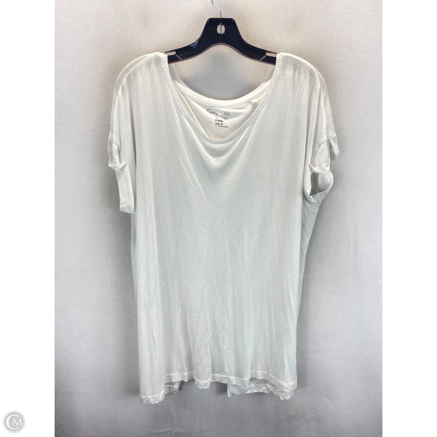 Top Short Sleeve By Clothes Mentor In White, Size: 20