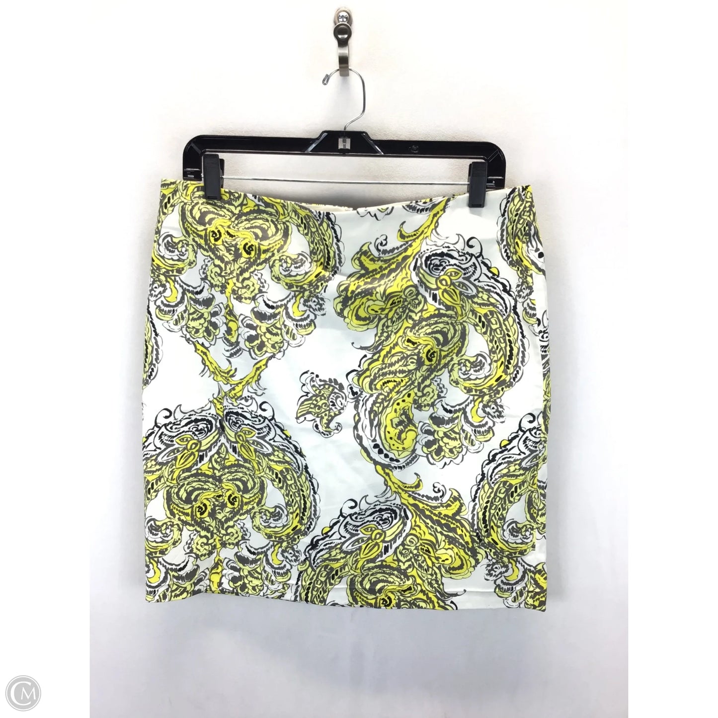 Skirt Midi By Ann Taylor In White & Yellow, Size: 8