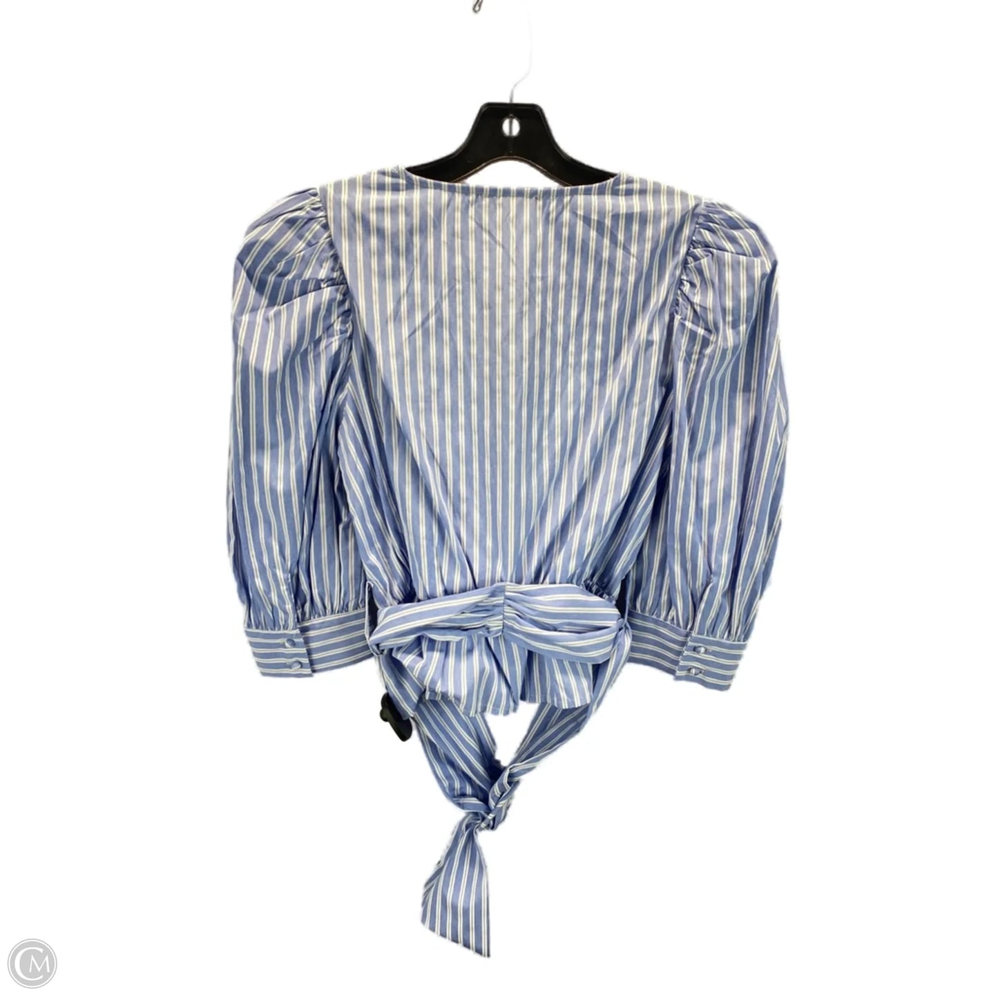 Top 3/4 Sleeve By Fashion Nova In Blue & White, Size: M