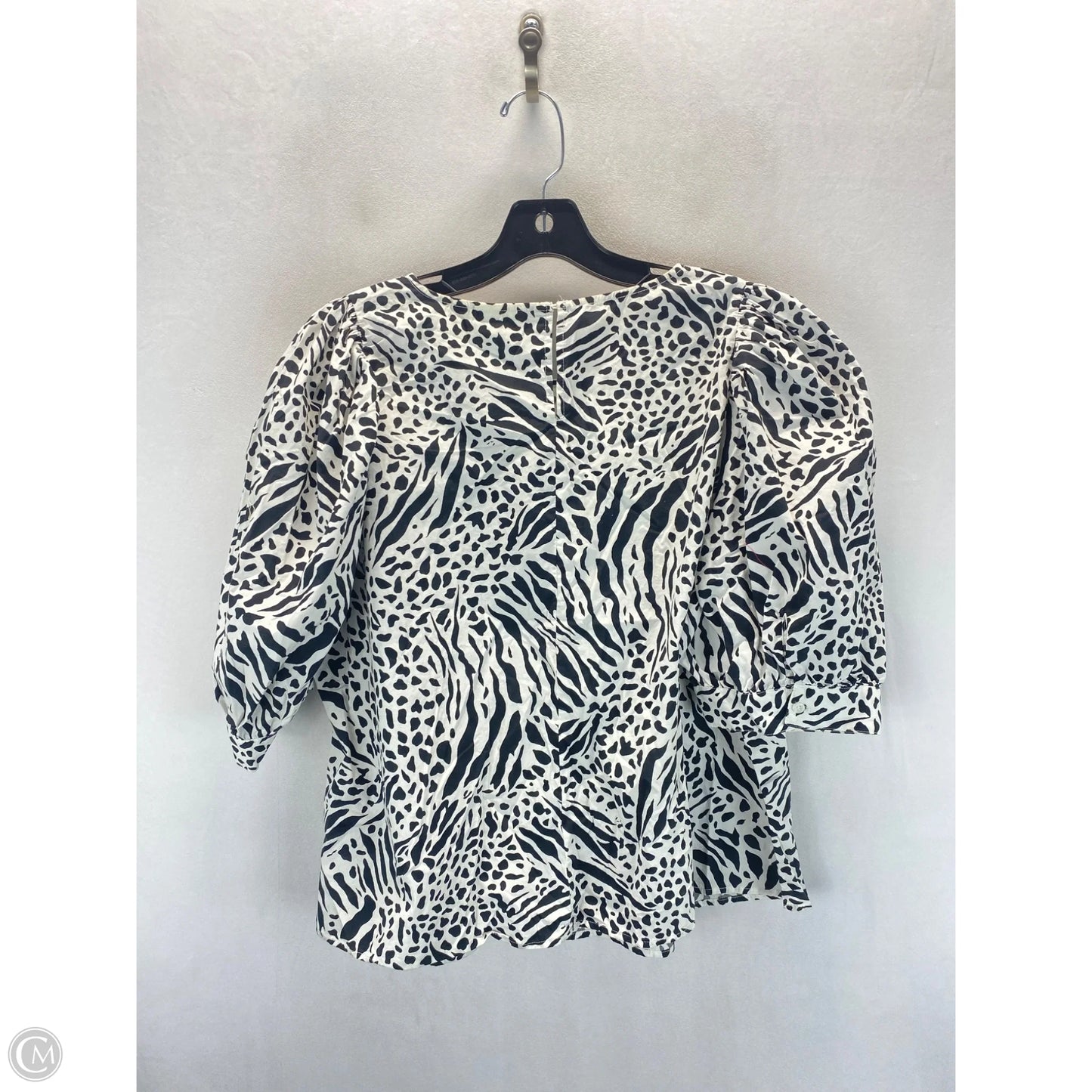 Top 3/4 Sleeve By H&m In Black & White, Size: Xl