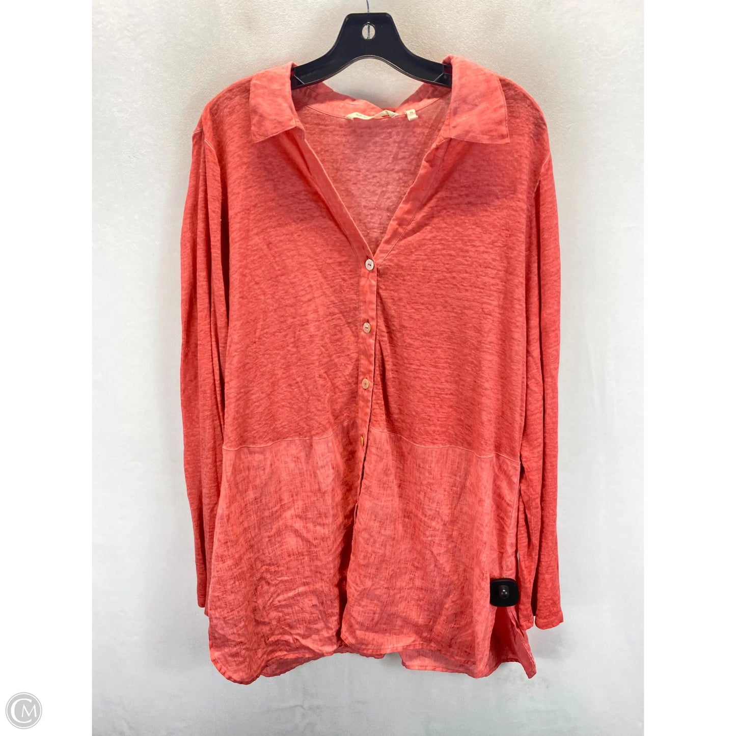 Top Long Sleeve By Soft Surroundings In Coral, Size: 1x
