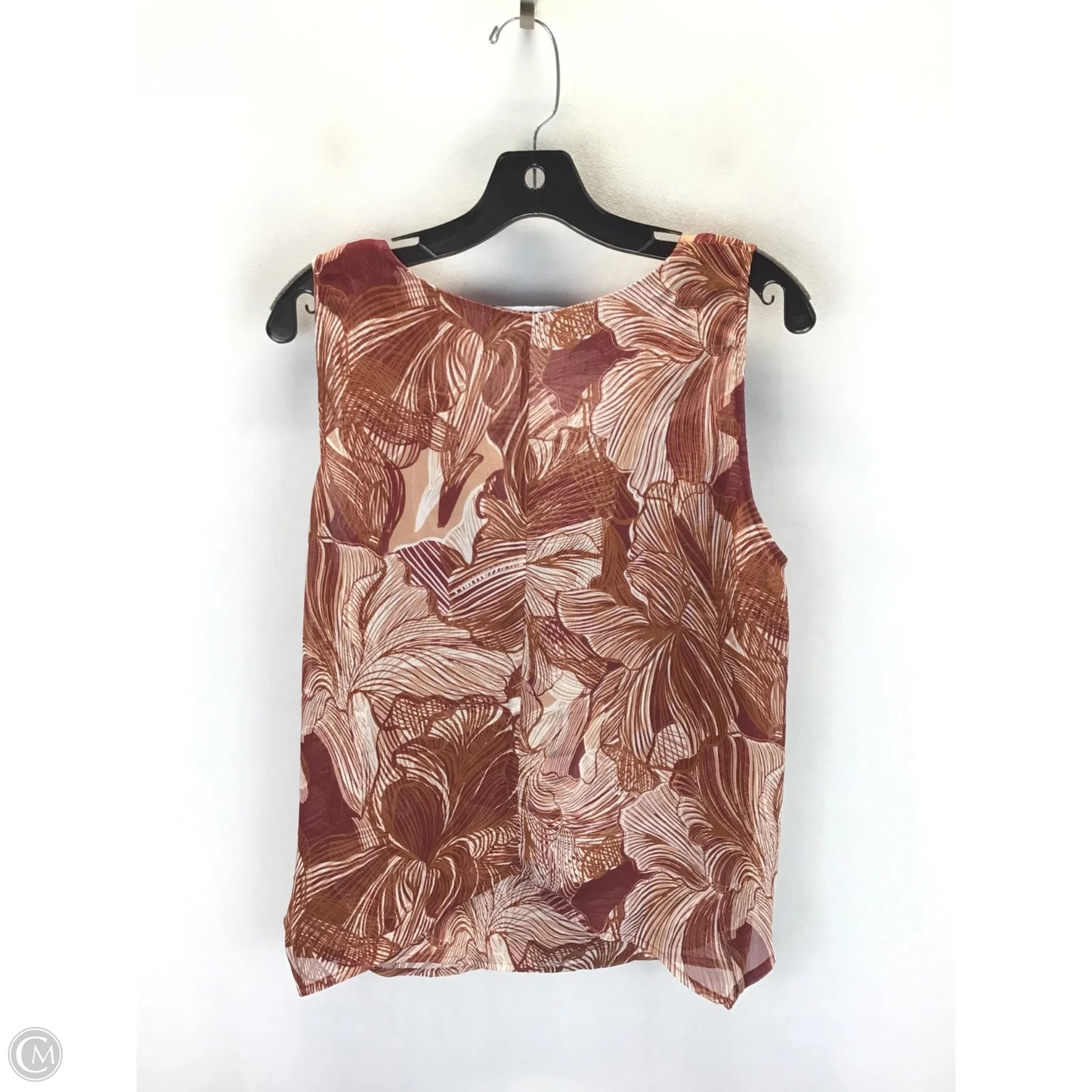 Top Sleeveless By Dkny In Floral Print, Size: L