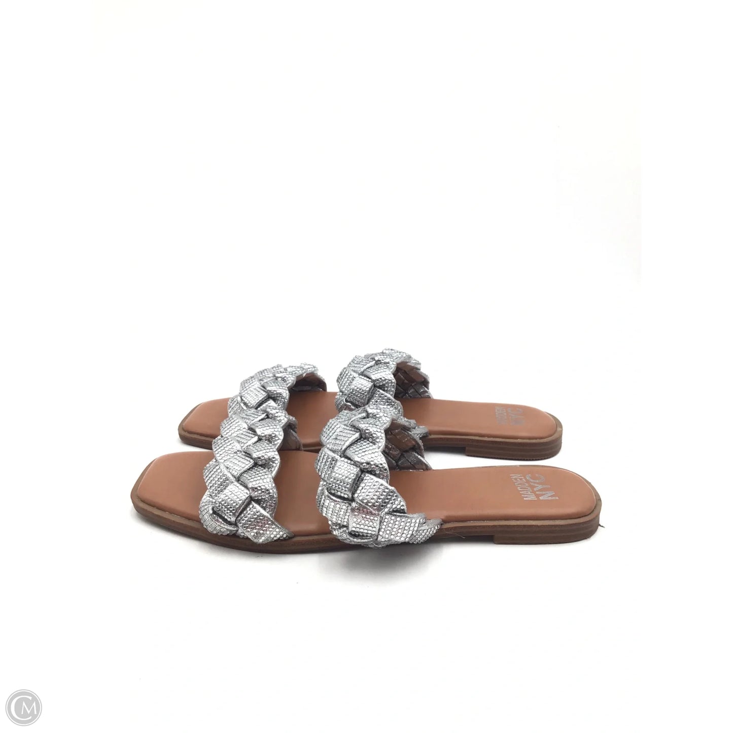 Sandals Flats By Madden Nyc In Silver & Tan, Size: 9.5