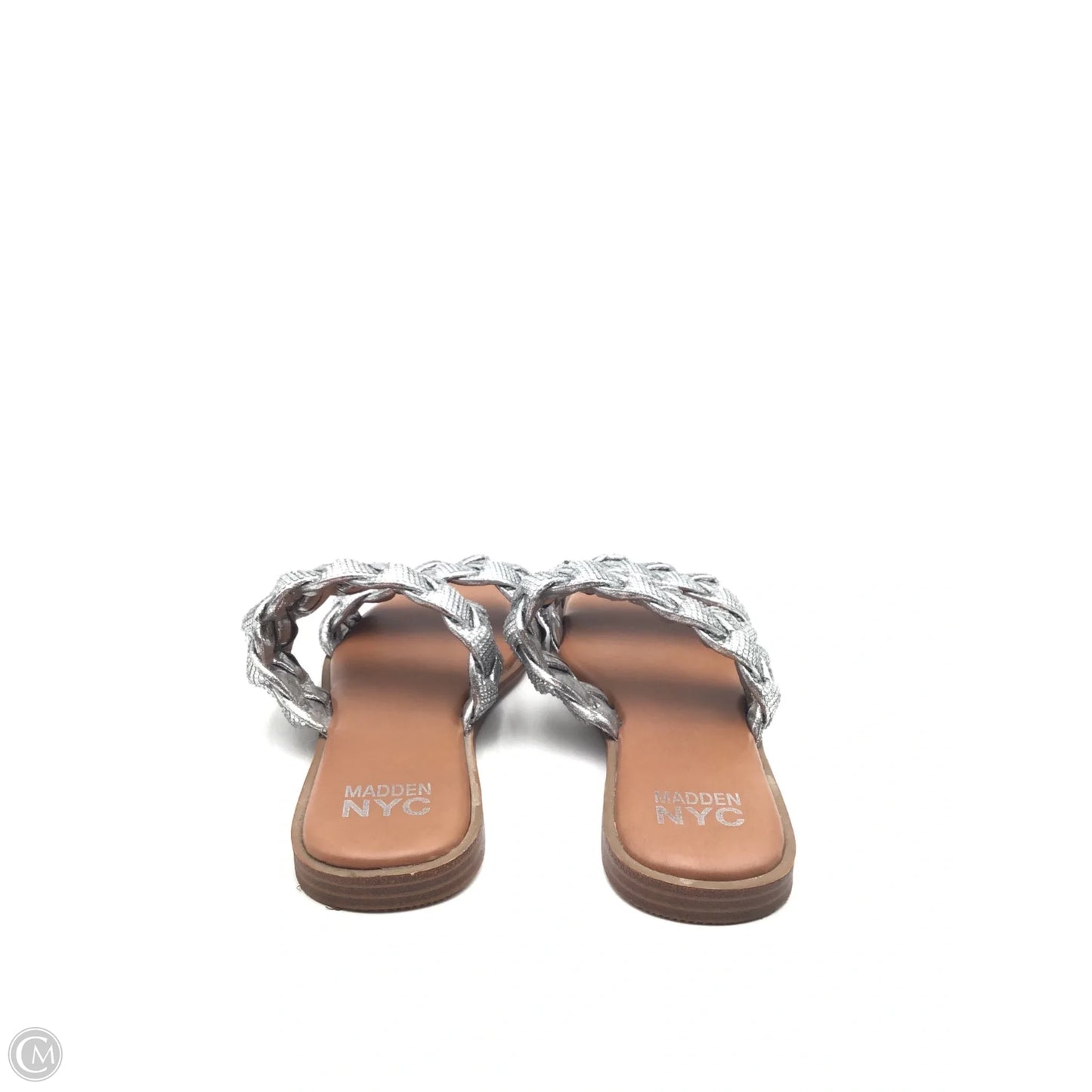 Sandals Flats By Madden Nyc In Silver & Tan, Size: 9.5