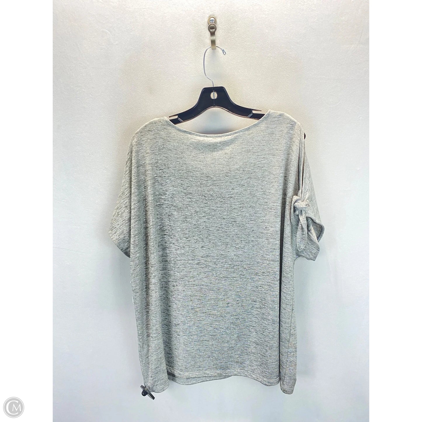 Top Short Sleeve By Calvin Klein In Silver, Size: 1x