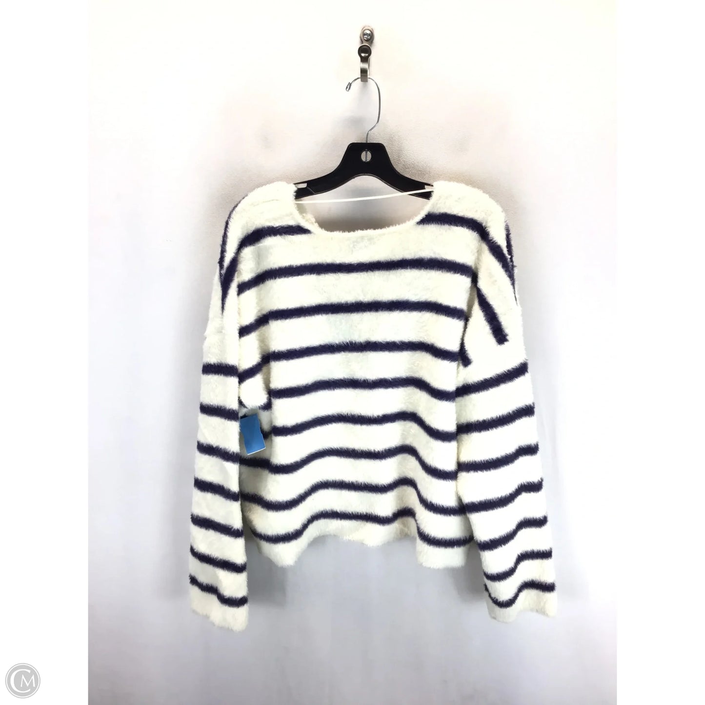 Sweater Cardigan By A New Day In Blue & White, Size: Xxl