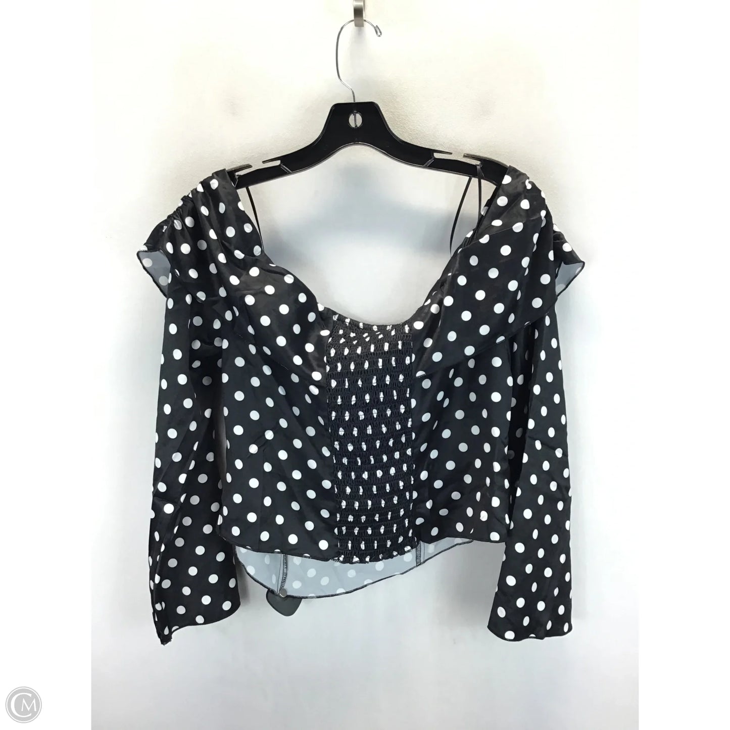 Top Long Sleeve By Fashion Nova In Polkadot Pattern, Size: 1x