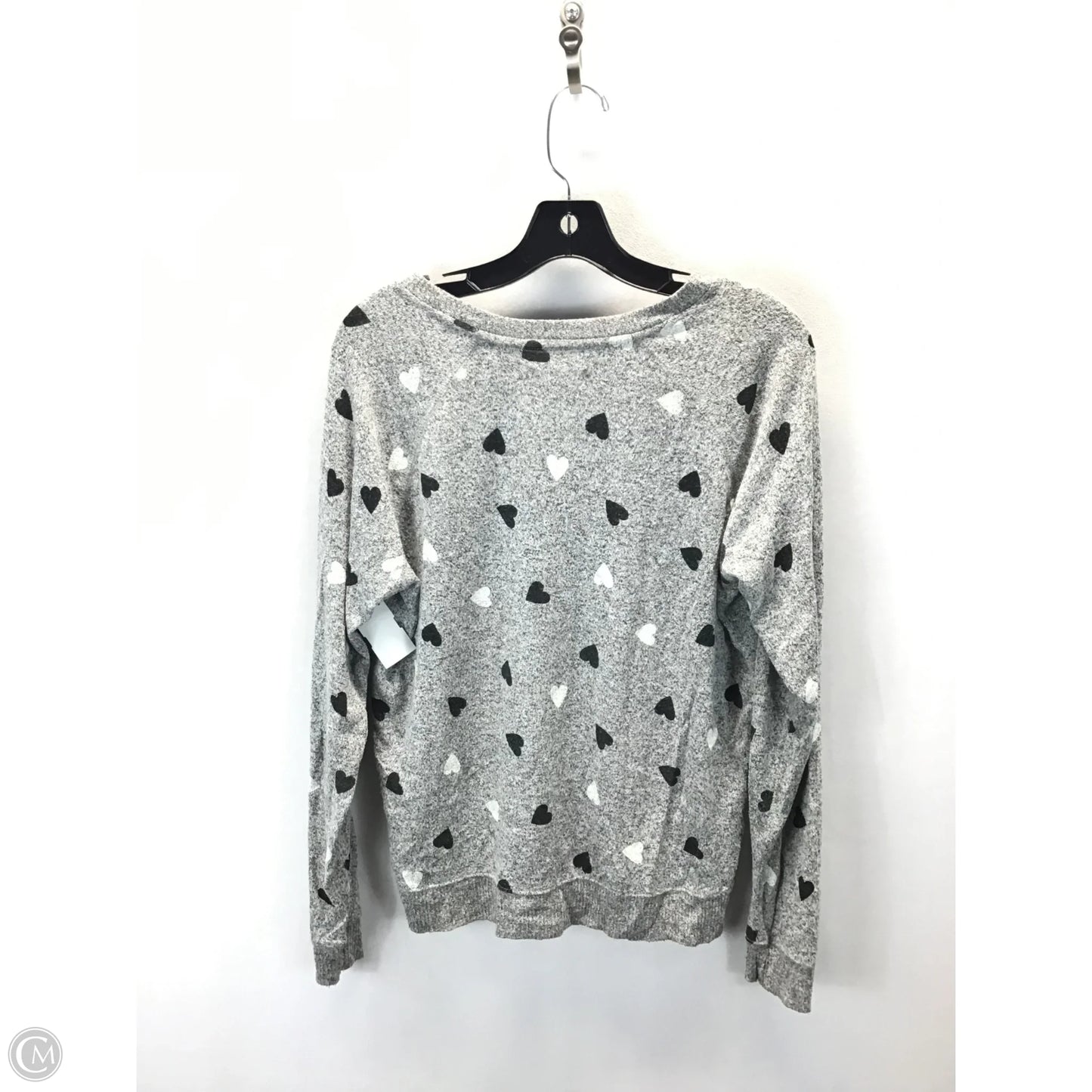 Sweater By Lucky Brand In Grey & White, Size: M