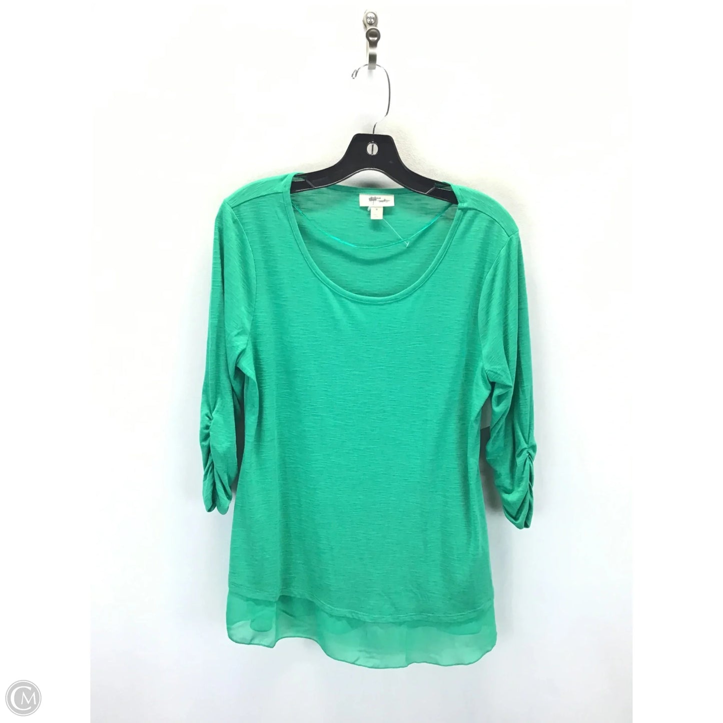 Top 3/4 Sleeve By Style And Company In Green, Size: M