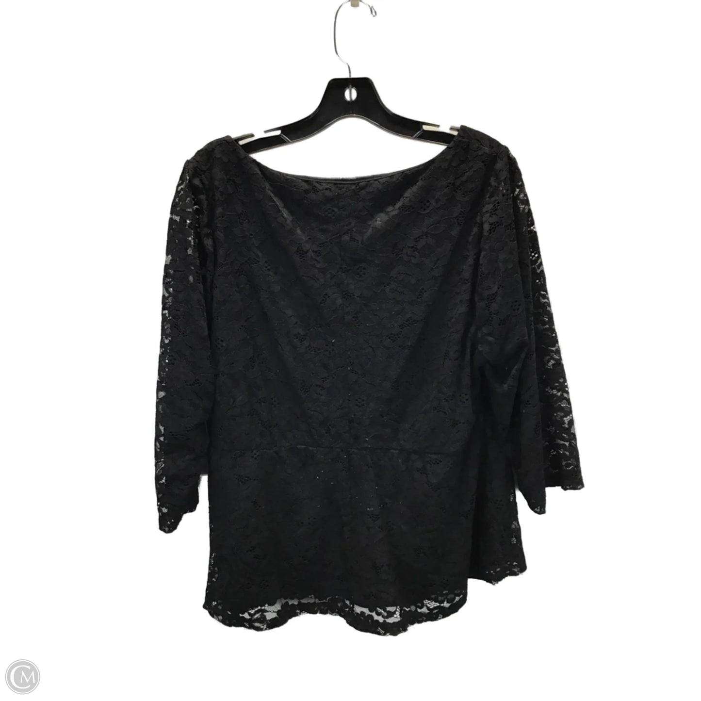 Top 3/4 Sleeve By Lane Bryant In Black, Size: 16