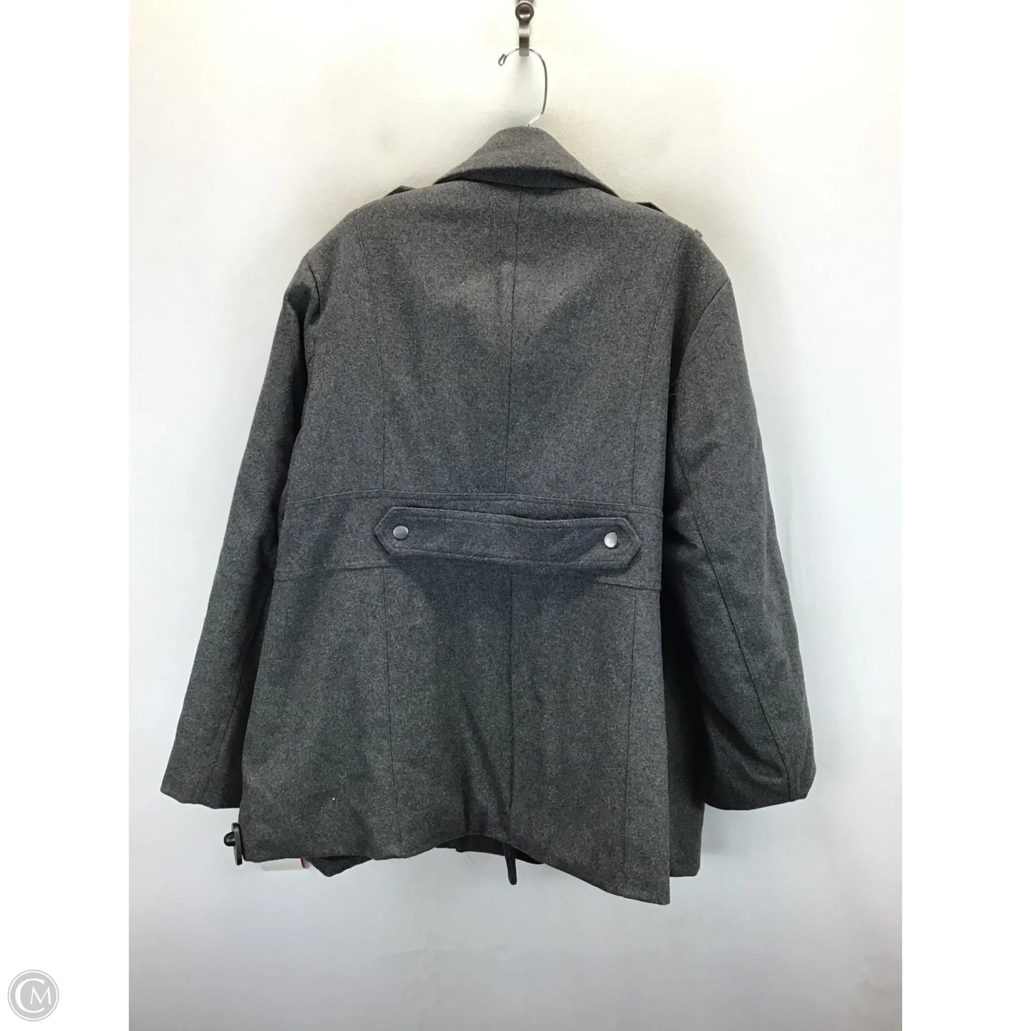 Coat Peacoat By Clothes Mentor In Grey, Size: 1x