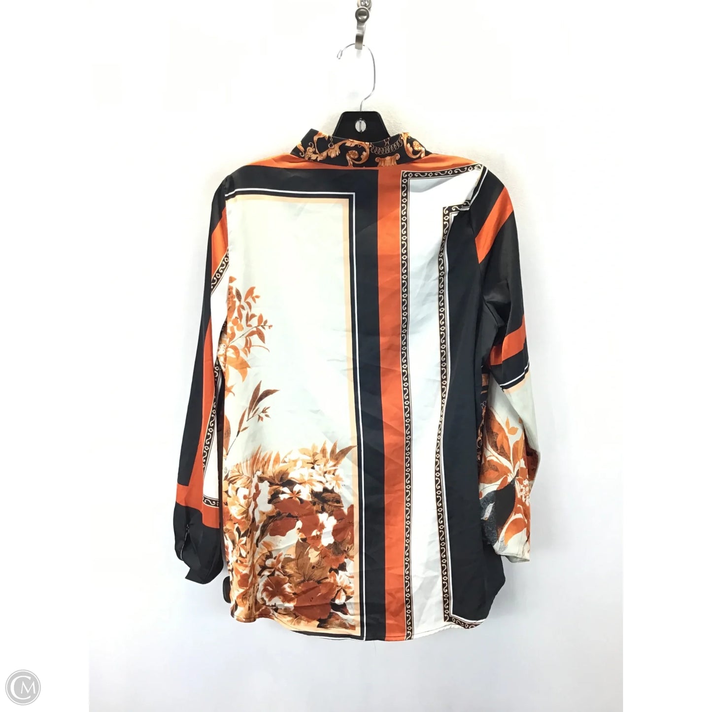 Top Long Sleeve By Fashion Nova In Blue & Orange, Size: M