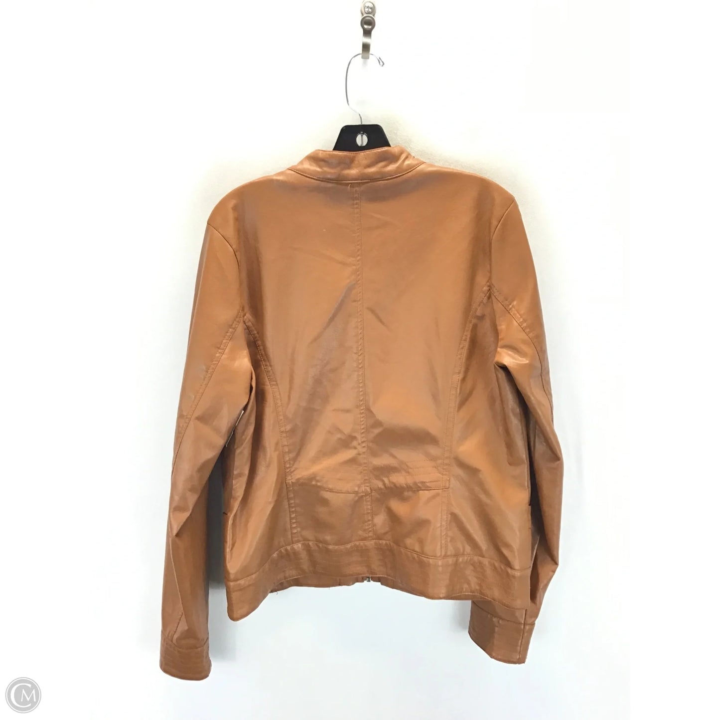 Jacket Moto By Clothes Mentor In Tan, Size: M