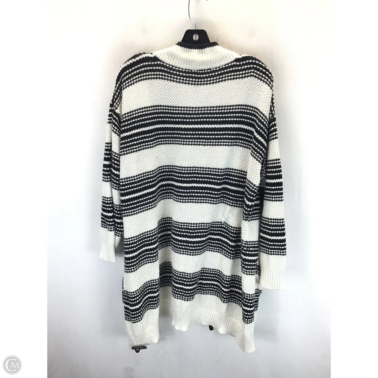 Sweater Cardigan By Ashley Stewart In Black & White, Size: 2x
