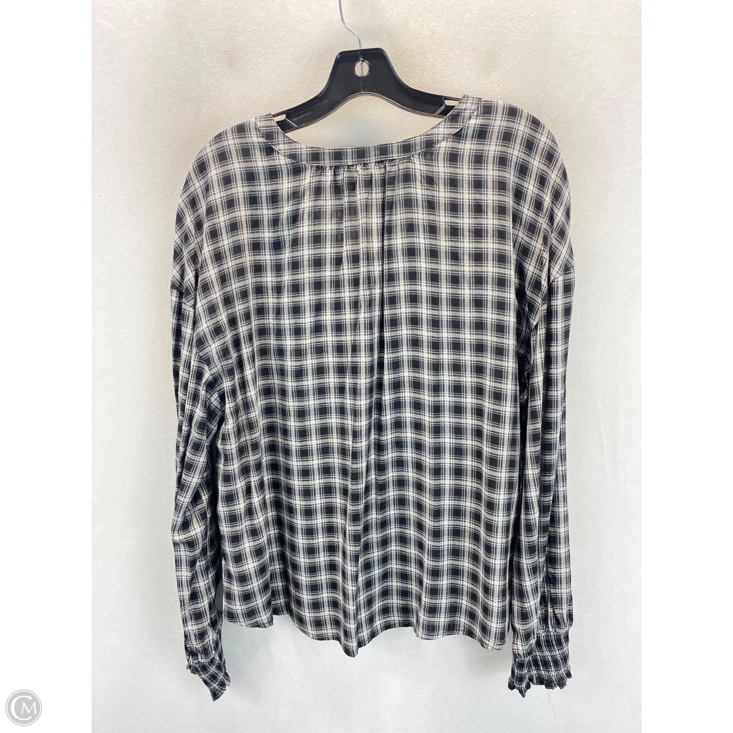 Top Long Sleeve By Ana In Black & White, Size: L