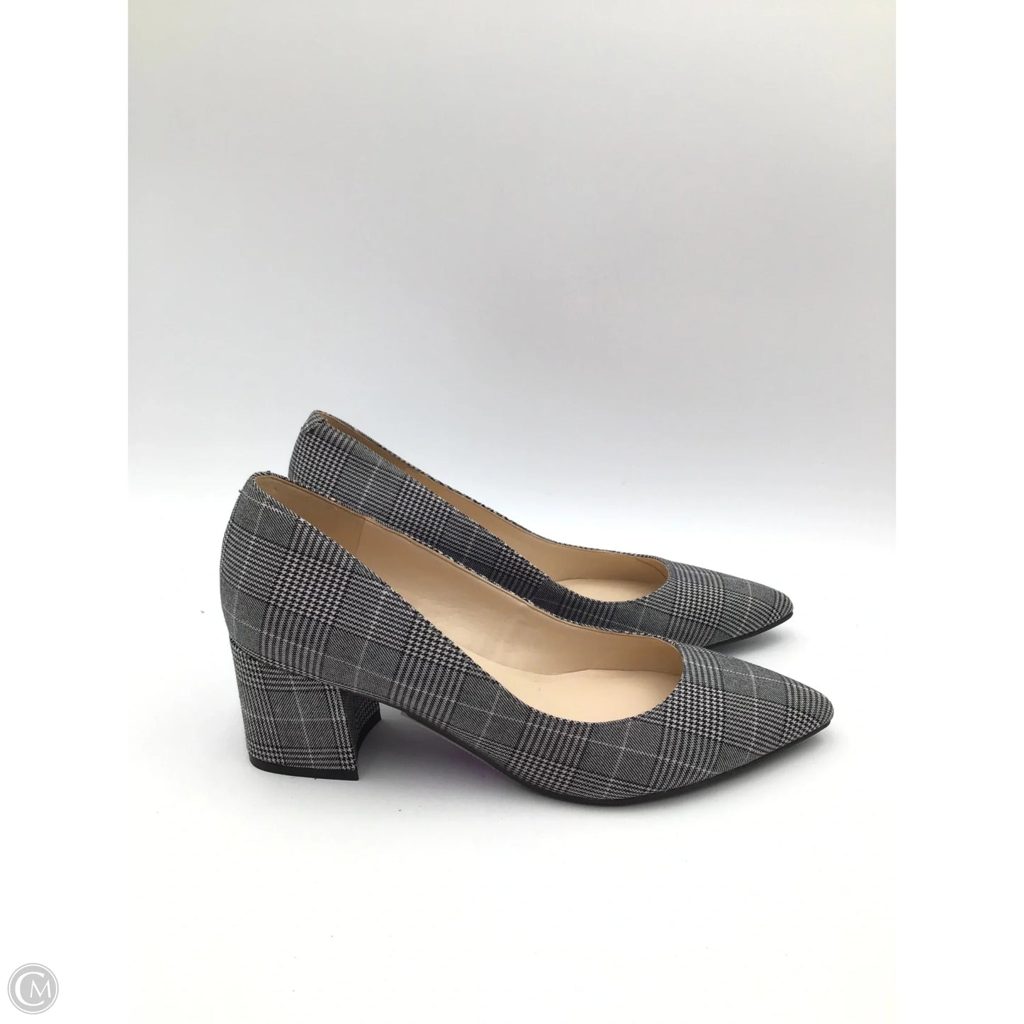 Shoes Heels Block By Nine West In Plaid Pattern, Size: 8