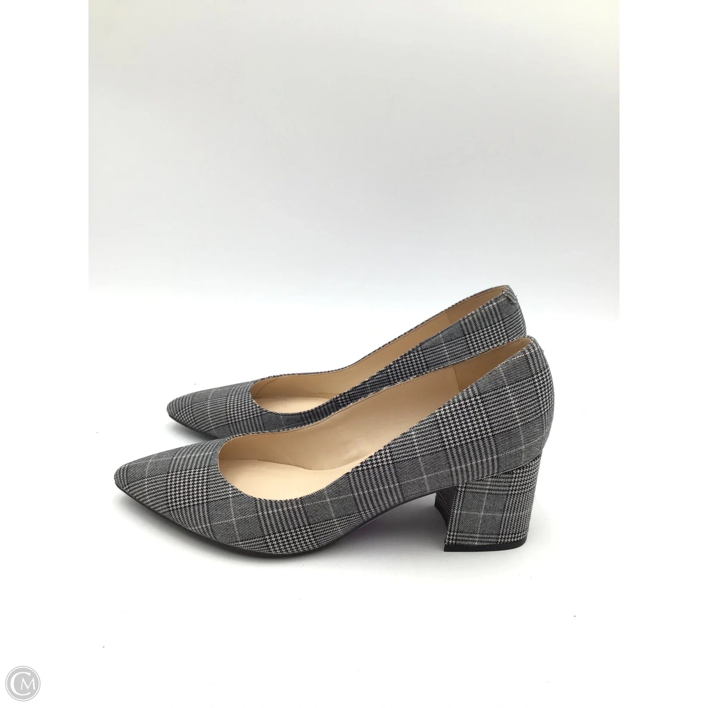 Shoes Heels Block By Nine West In Plaid Pattern, Size: 8