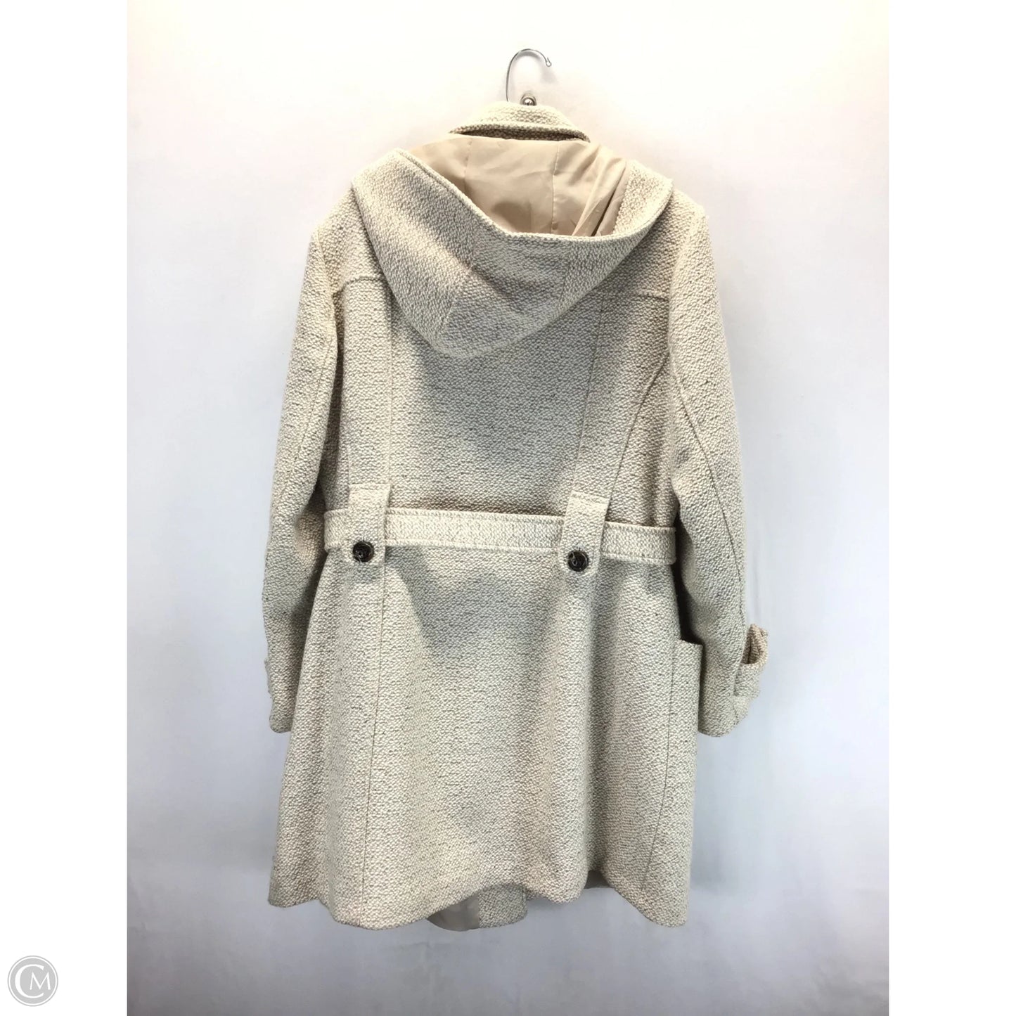 Coat Peacoat By Liz Claiborne In Cream & Tan, Size: 2x