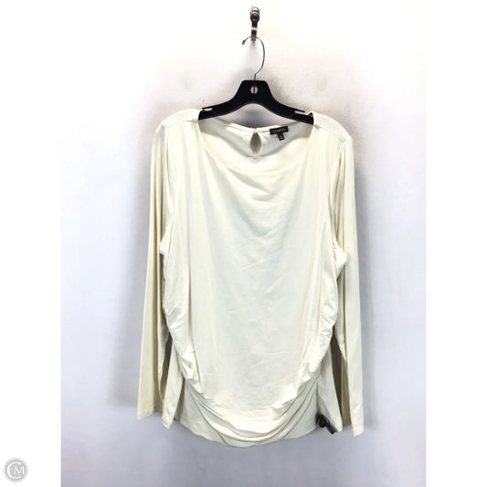Top Long Sleeve By Talbots In Cream, Size: Xl