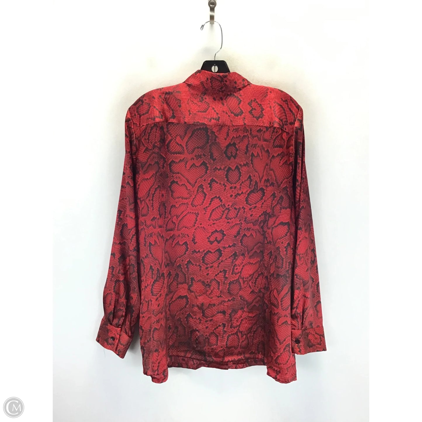 Top Long Sleeve By Jones New York In Snakeskin Print, Size: Xl