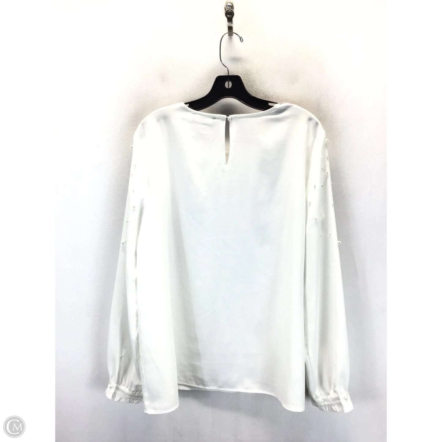 Top Long Sleeve Designer By Karl Lagerfeld In White, Size: Xl