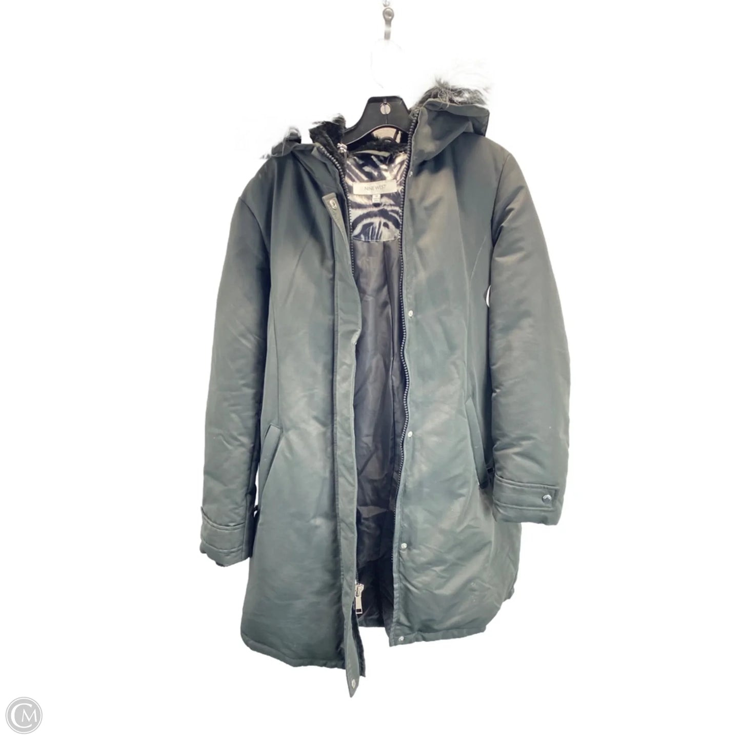 Coat Parka By Nine West In Grey, Size: M