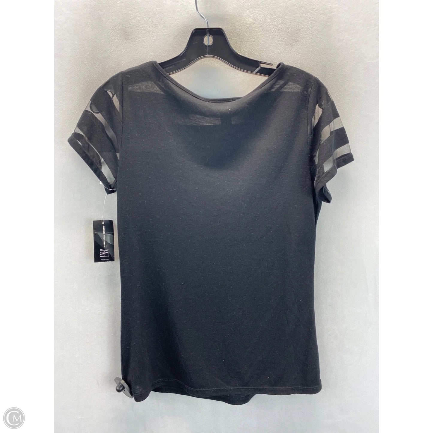 Top Short Sleeve By International Concepts In Black, Size: S