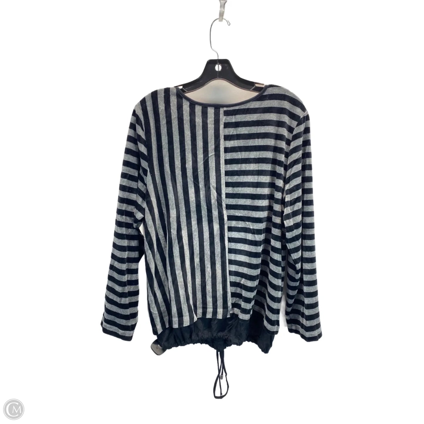 Top Long Sleeve By Chicos In Black & Grey, Size: Xl