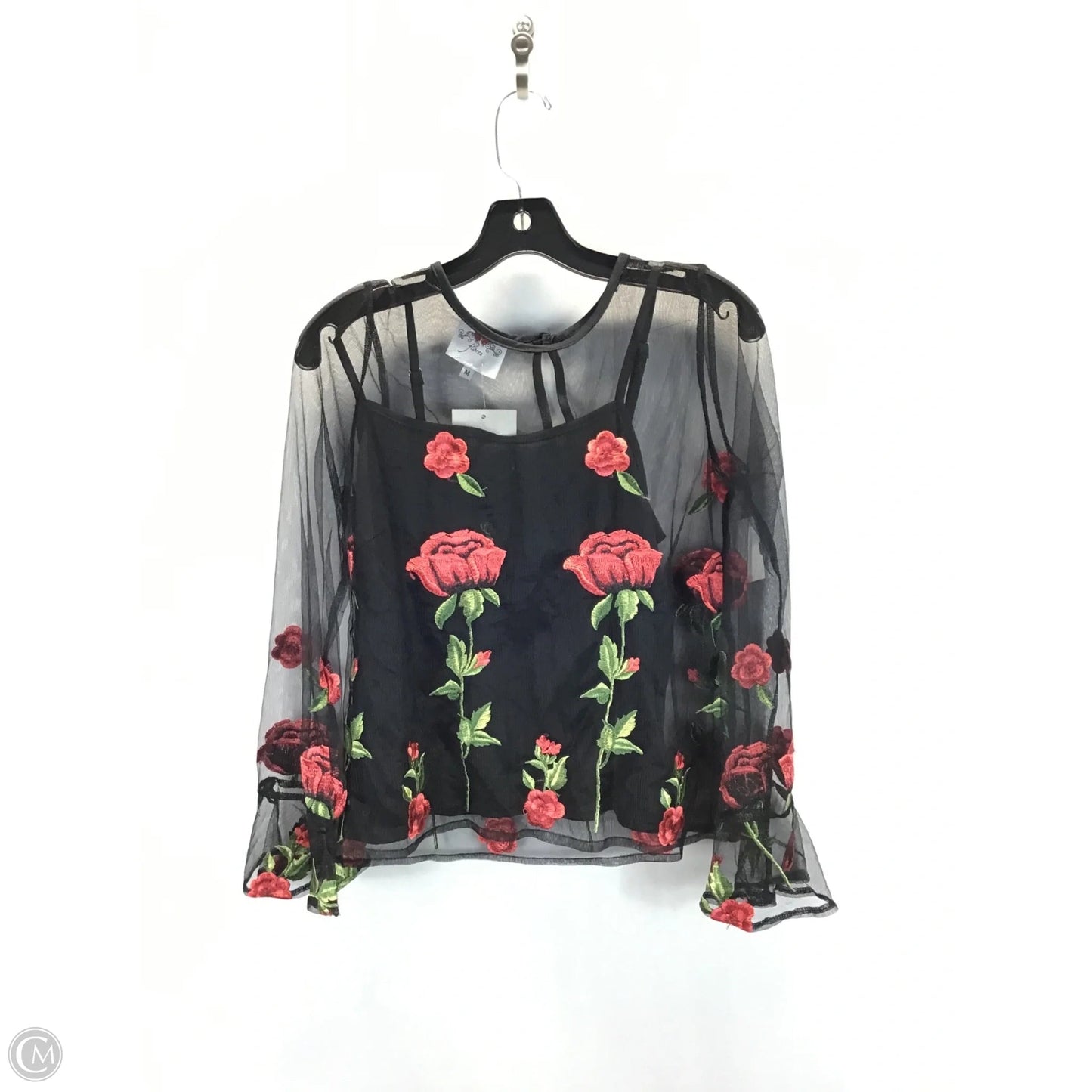 Top Long Sleeve By Clothes Mentor In Black & Red, Size: M