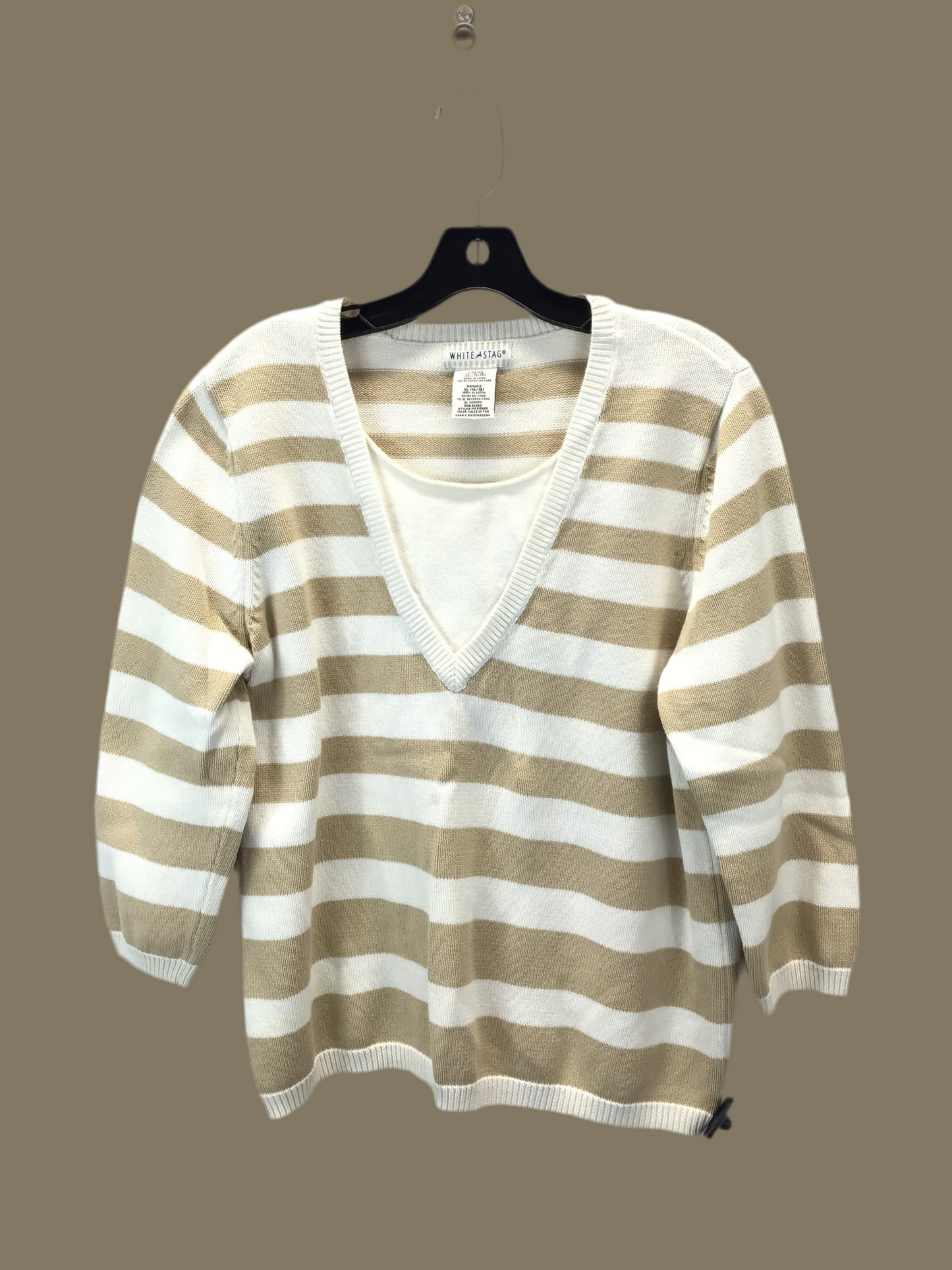 Sweater By White Stag In Cream & Tan, Size: Xl